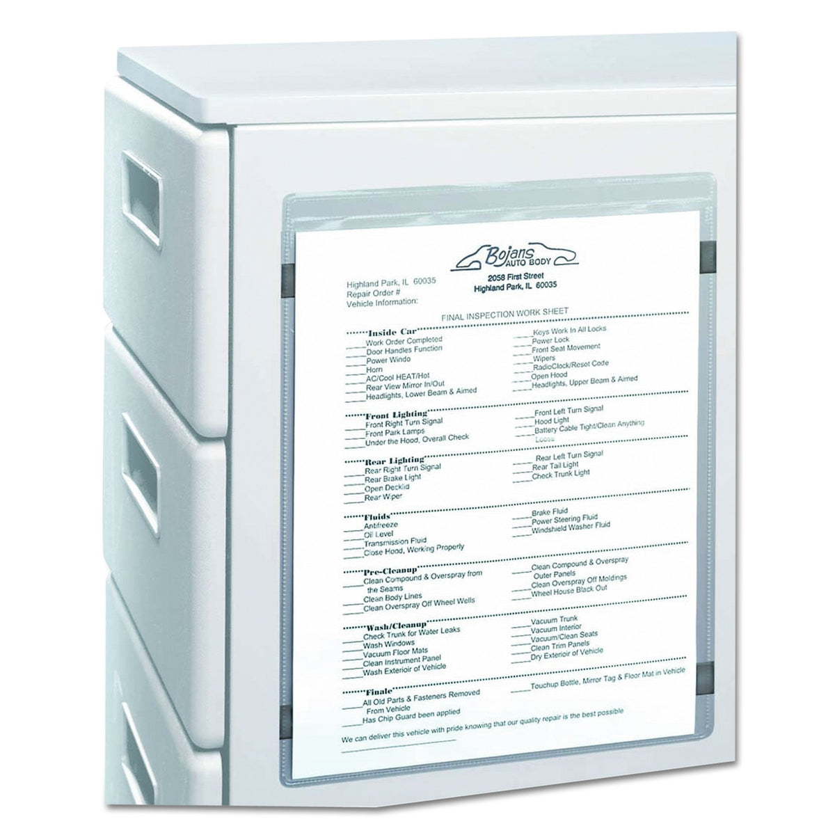 C-Line 83911 Magnetic Shop Ticket Holder, Super Heavy, 15, 8 1/2 X 11 (Box Of 15)