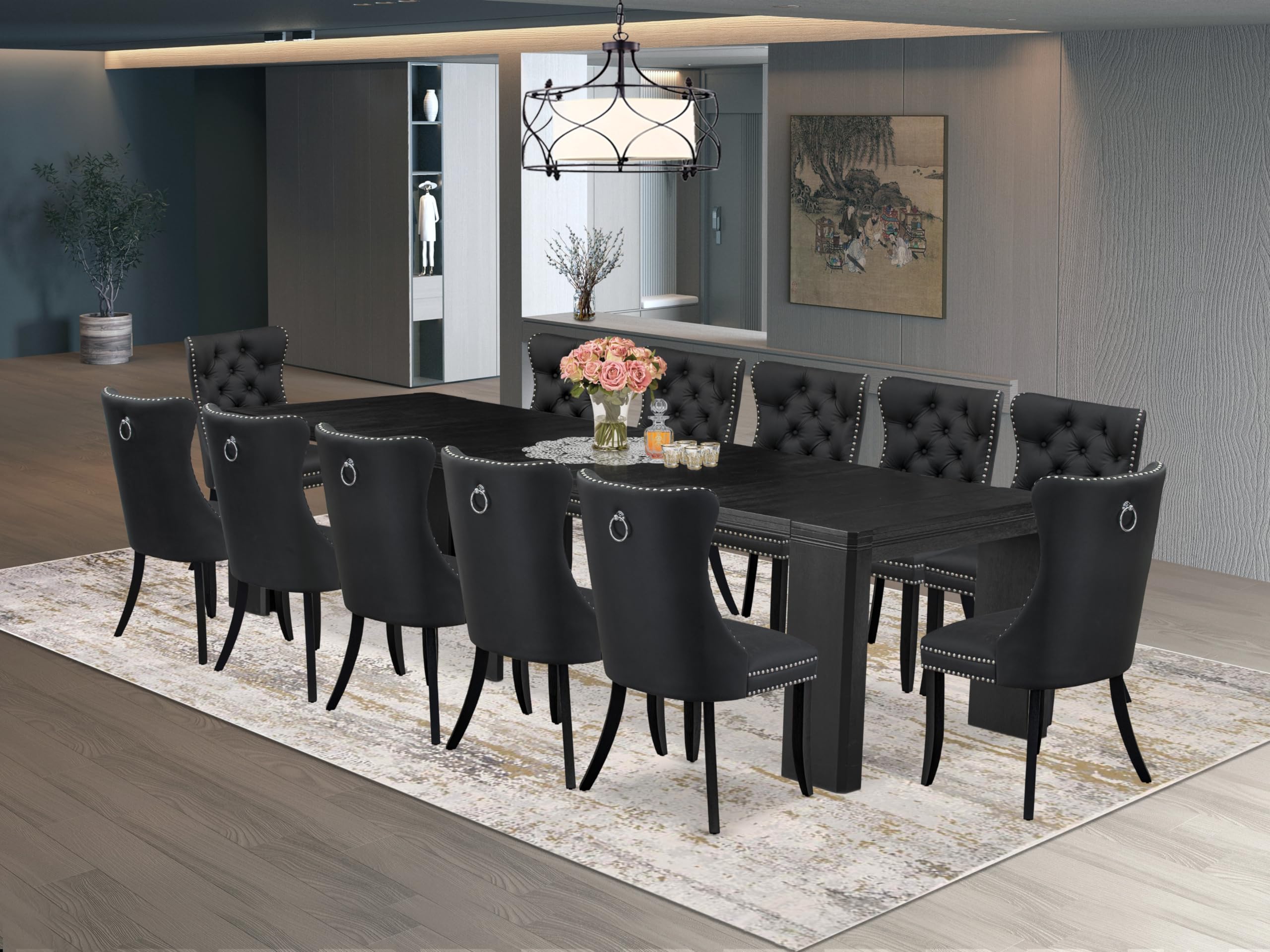 13-piece Kitchen Table Set a Rectangular Dining Table