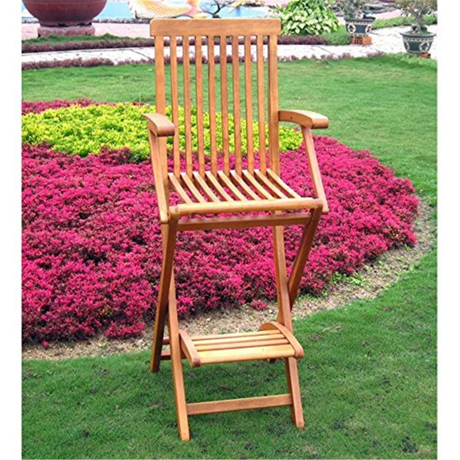 Royal Tahiti Yellow Balau Bar-height Folding Armchairs (Set of 2) - Dark Honey