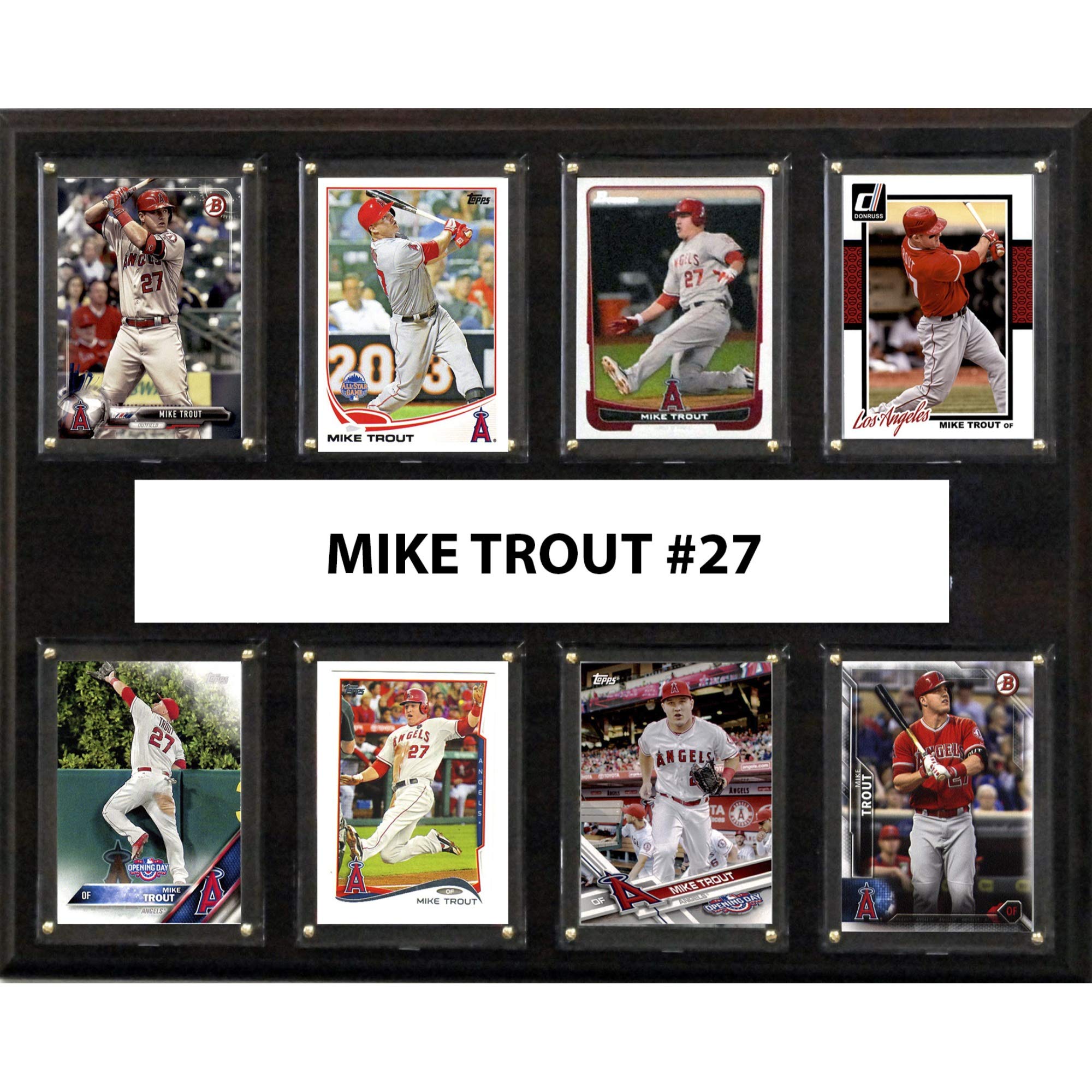 MLB 12x15” Mike Trout Los Angeles Angels Giants 8-Card Plaque