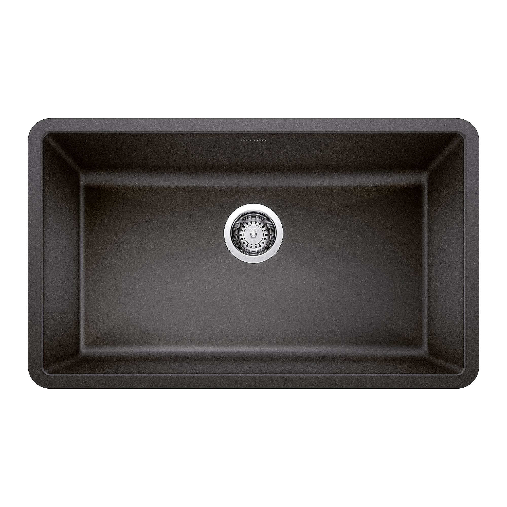 Blanco, Anthracite 440149 Precis Silgranit Super Single Undermount Kitchen Sink, 32 X 19