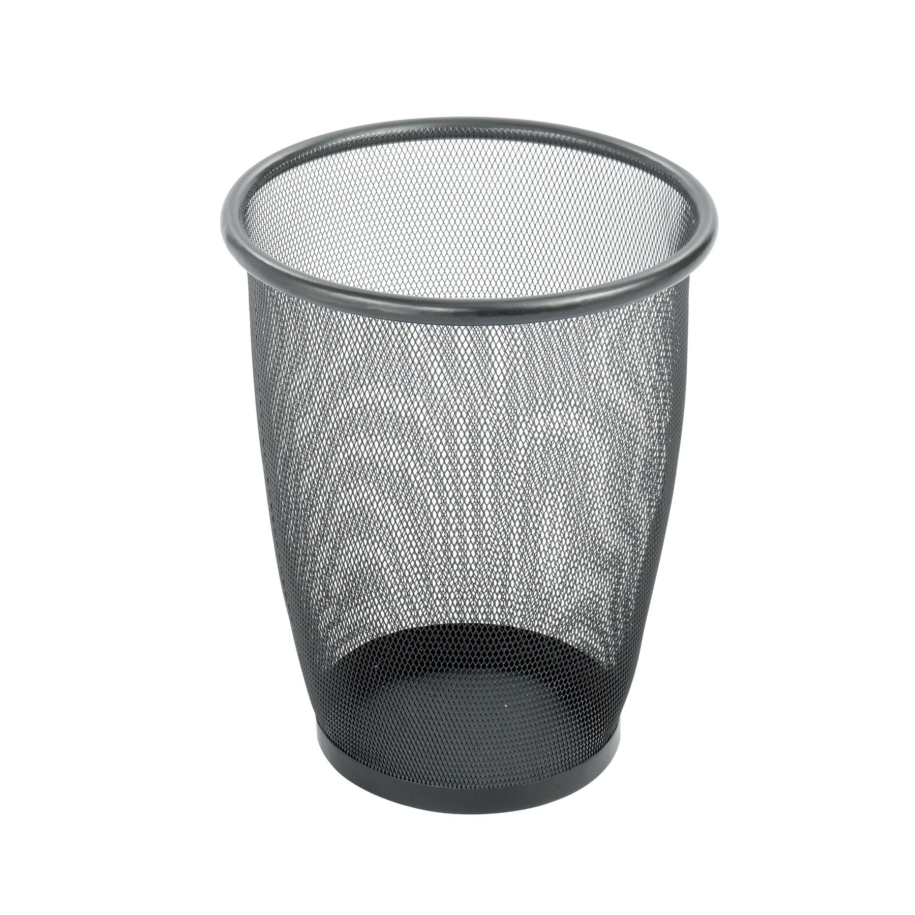 Safco Onyx Round Mesh Wastebaskets ,WASTEBASKET,MESH,WIRE,BK