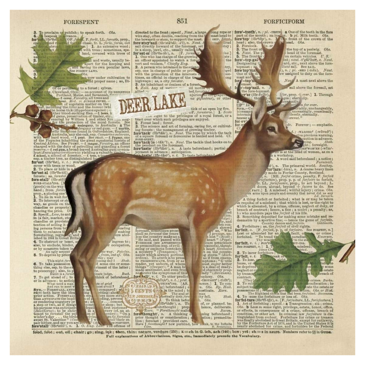 Lodge Collage III -Paper Art-38x38”