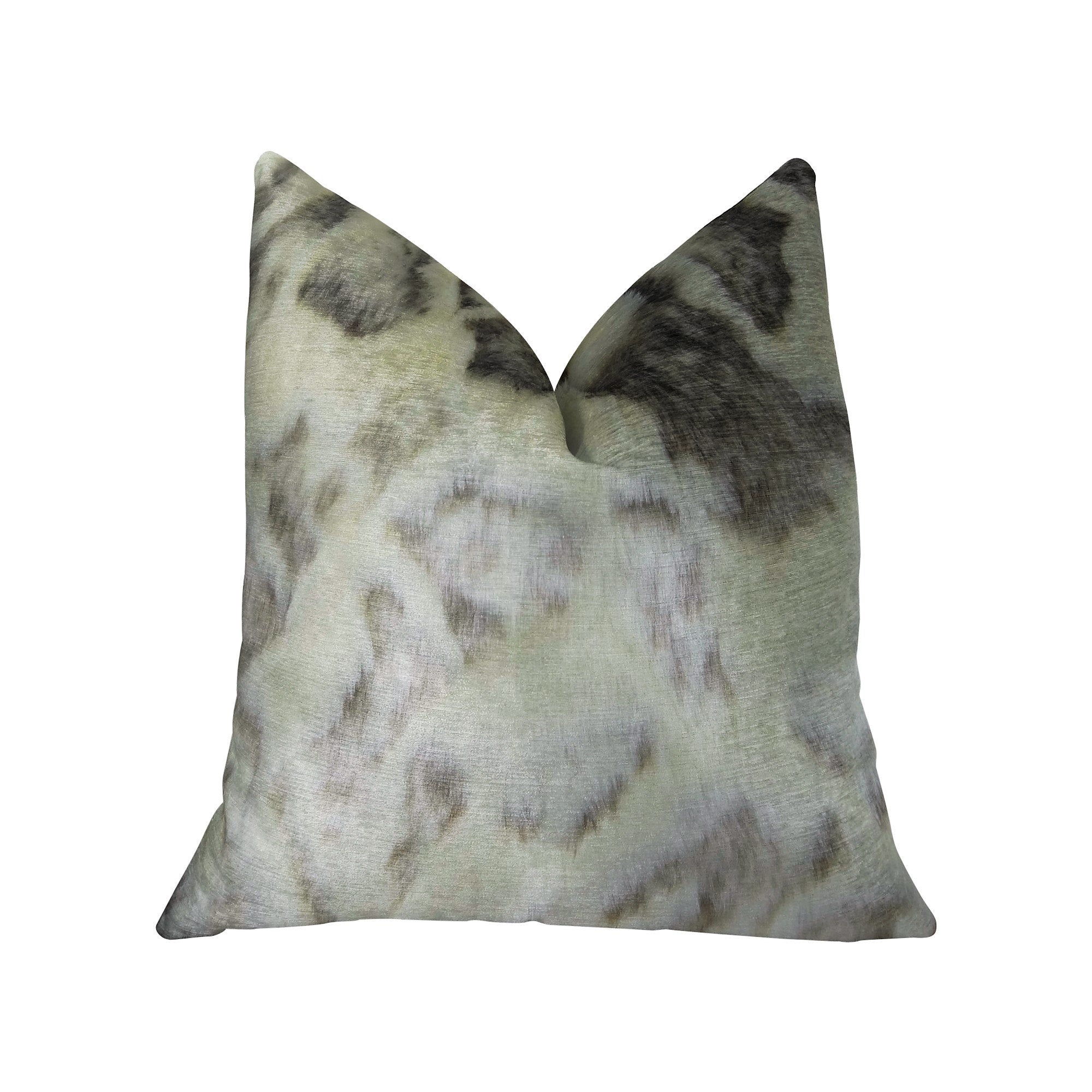 Plutus Brands Plutus Rabbit Fur Handmade Throw Pillow, 20 X 30, Ivory Gray