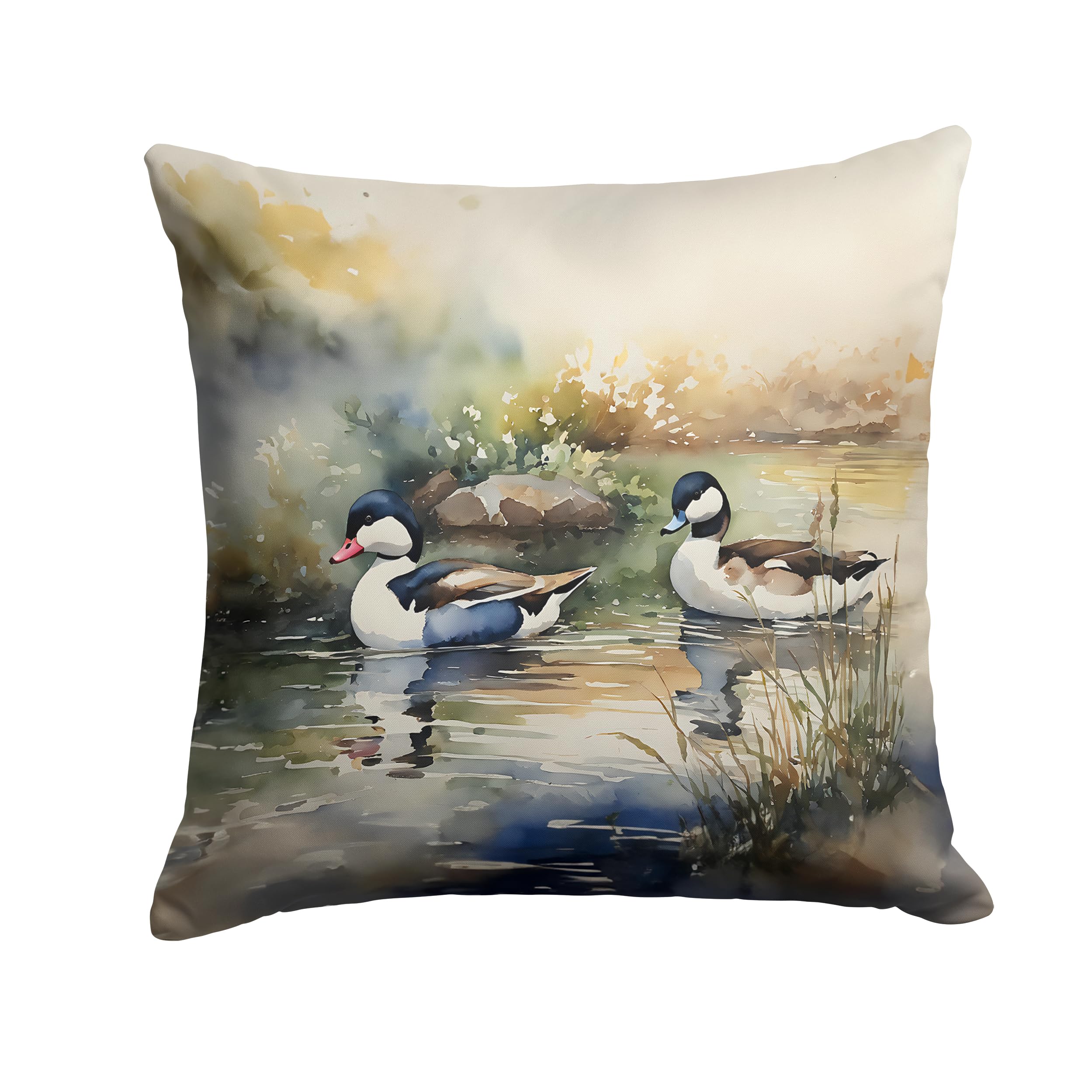 Carolines Treasures Bufflehead Throw Pillow Machine Washable, Indoor Outdoor Decorative Pillow for Couch, Bed or Patio, 18Hx18W
