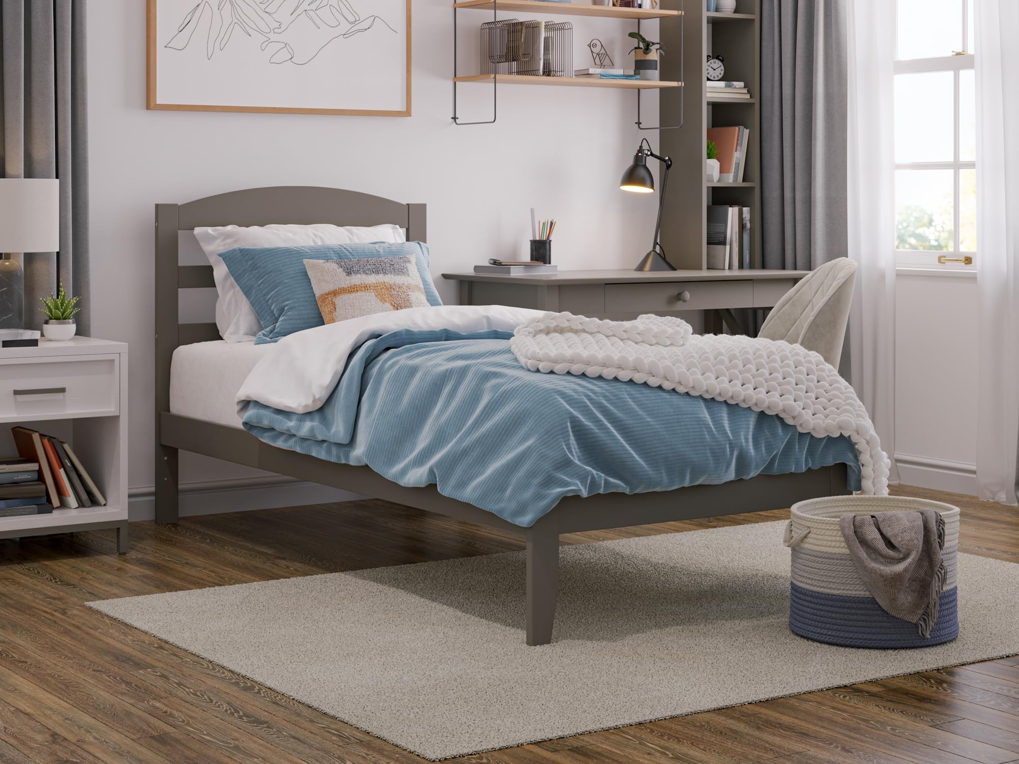 Warren Twin Bed in Grey