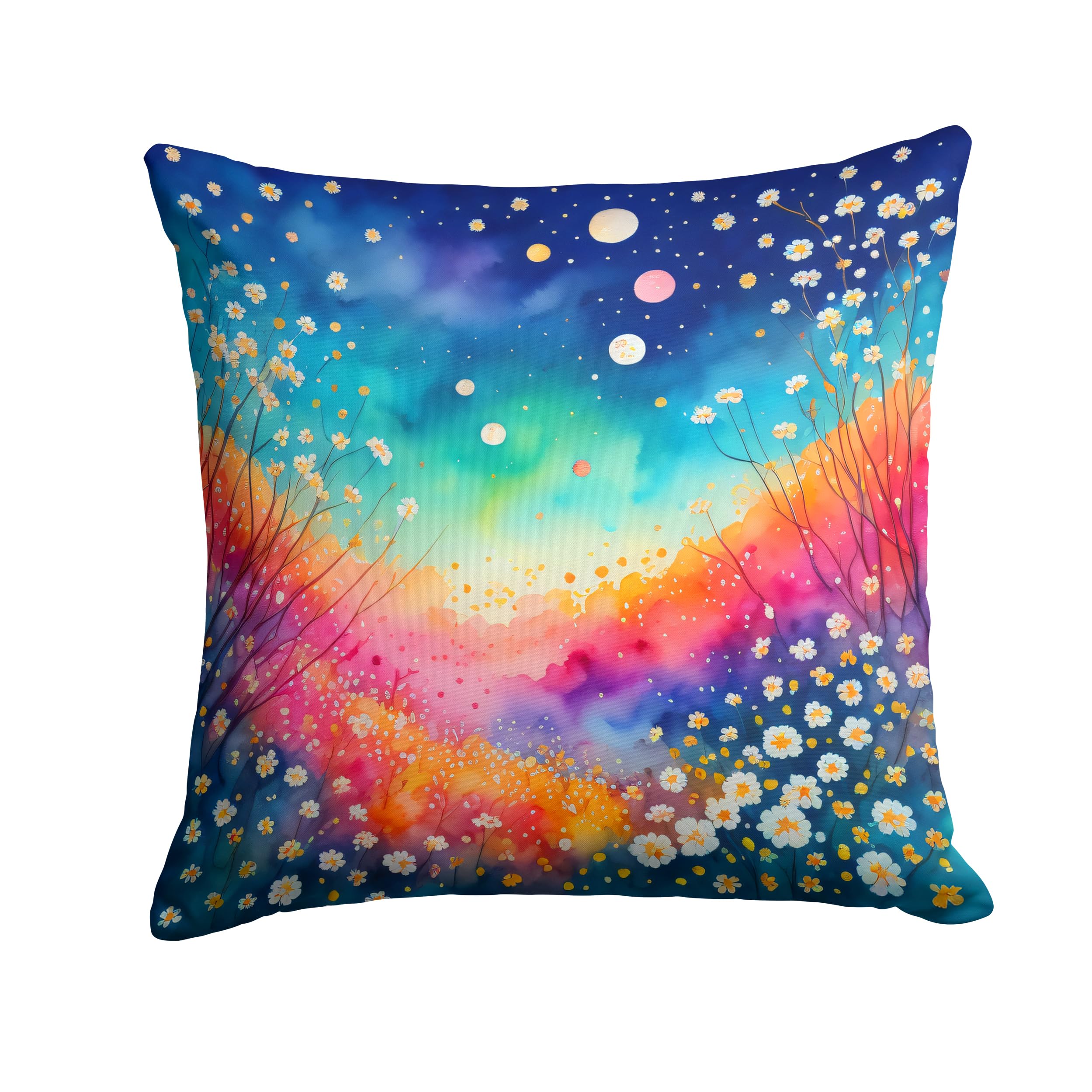 Colorful Gypsophila Throw Pillow