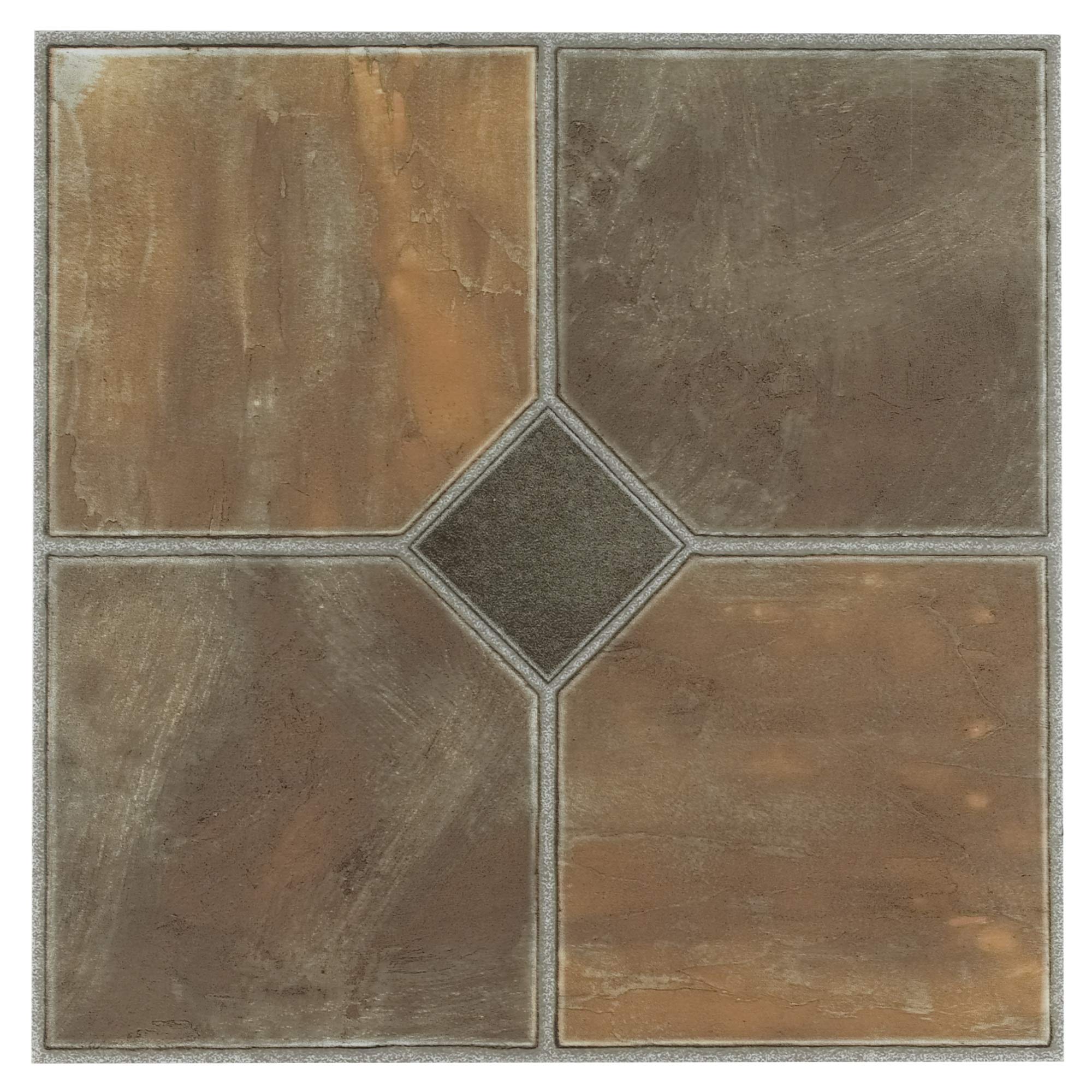 Sterling Rustic Slate 12x12 Self Adhesive Vinyl Floor Tile - 45 Tiles/45 sq. Ft