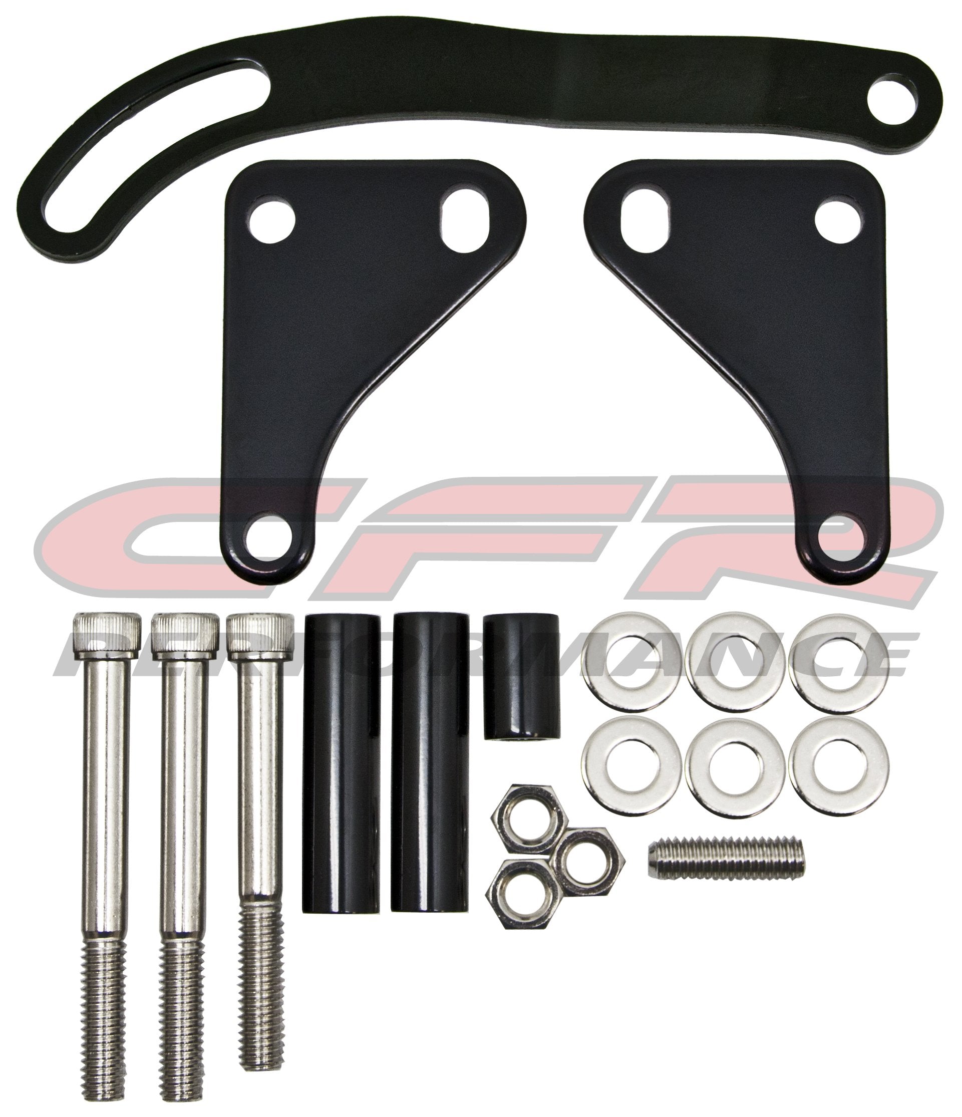 Compatible/Replacement for CHEVY SMALL BLOCK STEEL POWER STEERING BRACKET SET - EDP BLACK