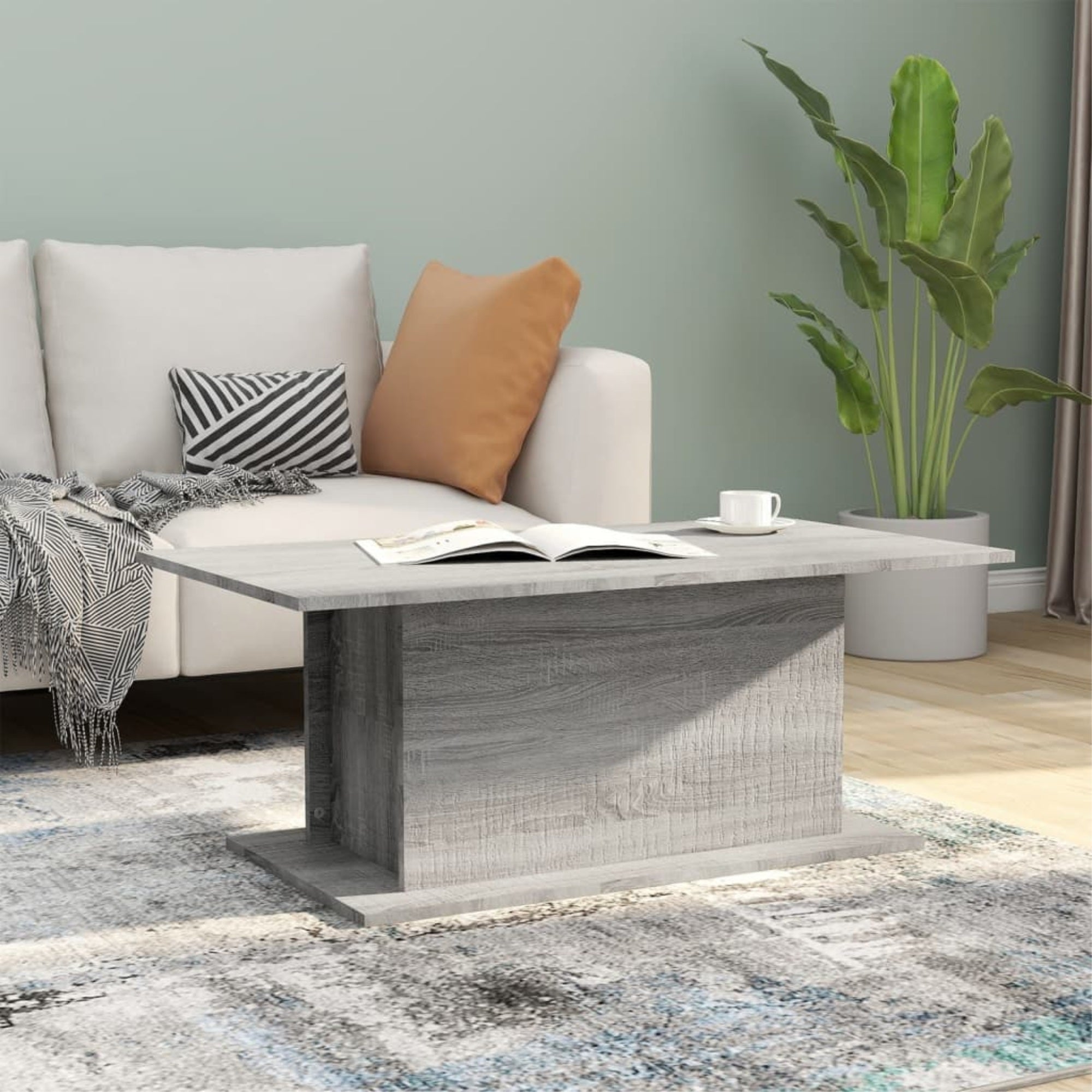 Vidaxl Coffee Table Gray Sonoma 40.2'X21.9'X15.7' Chipboard