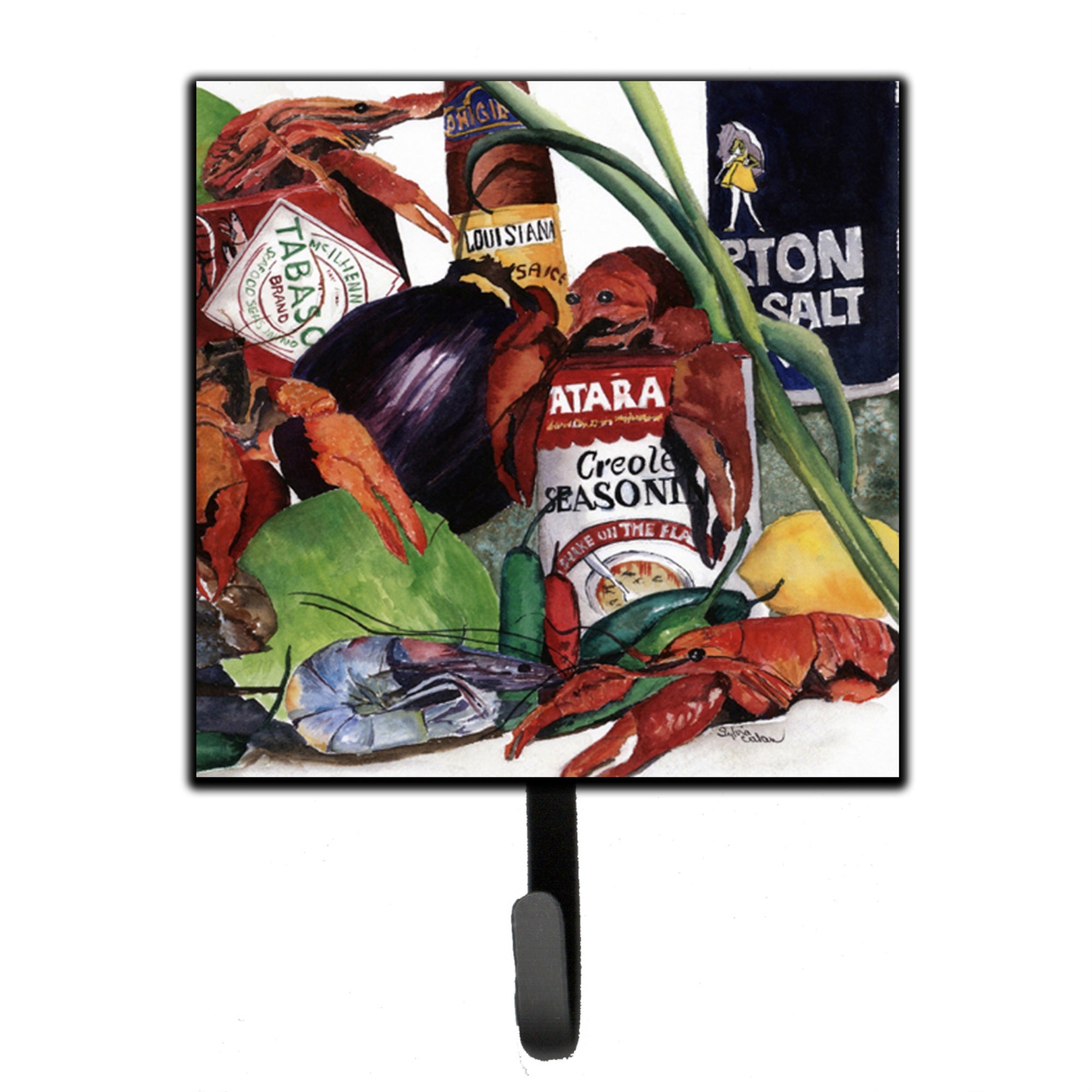 Caroline'S Treasures 8131Sh4 Louisiana Spices Leash Holder Or Key Hook, Small, Multicolor