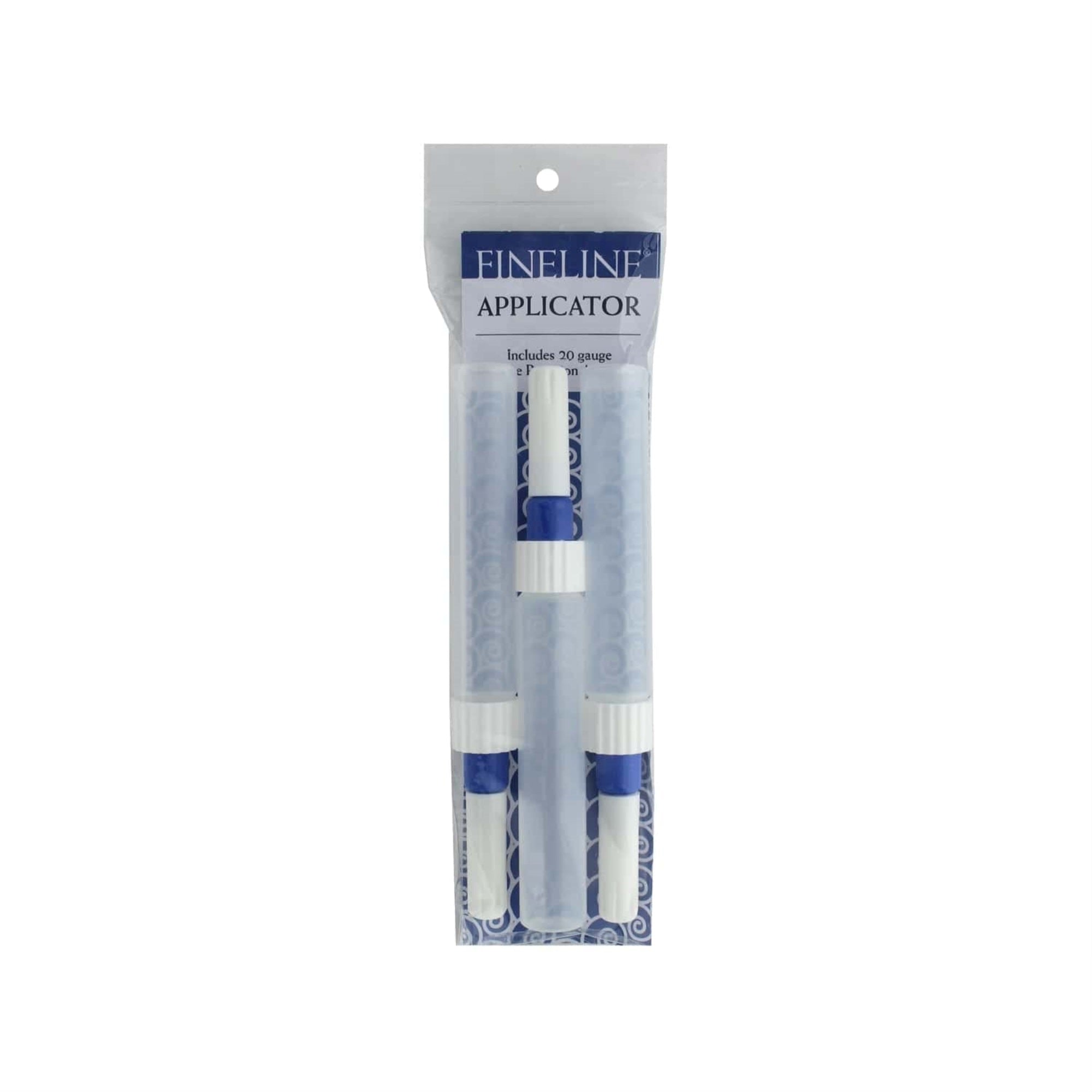 Fineline Applicator Three Pack. 20g Tip with 1 oz unlabeled Tube Bottles.Packaged in HangingZip Lock Poly Bag with Color insert.