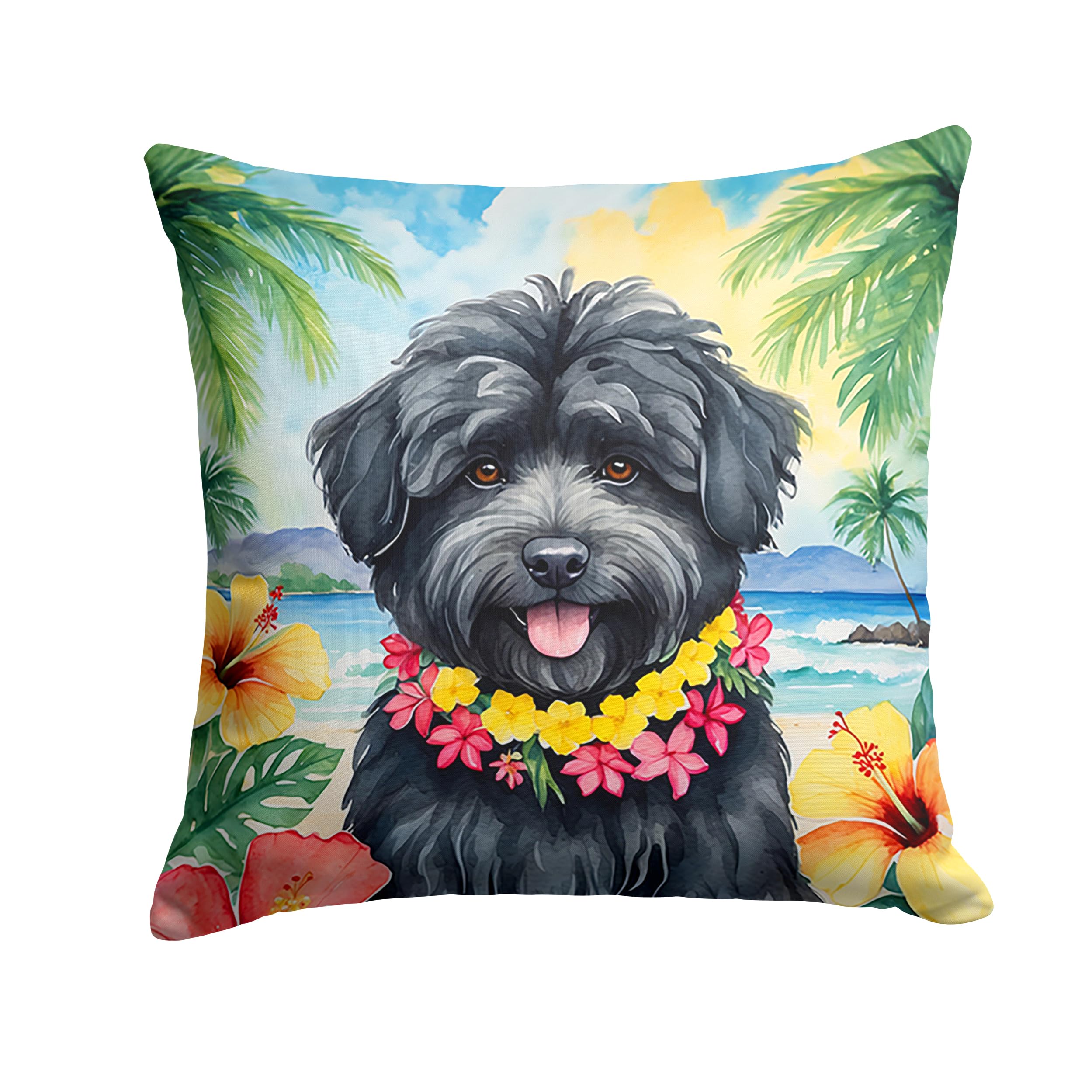 Carolines Treasures Luau Party Decorative Throw Pillow, 14Hx14W, Puli 6504