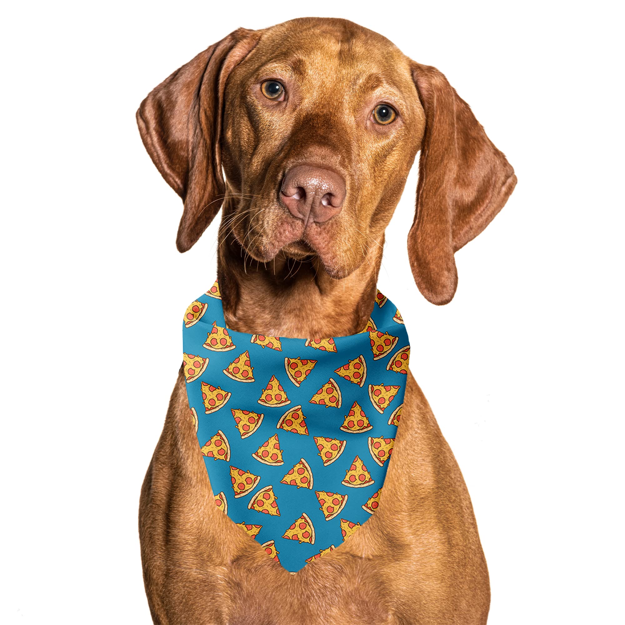 Cutie Ties Pizza Dog Bandana - Cooling Material - Premium Bandanas For Dogs - Fancy Bandanas - Cute Dog Bandanas In Two Sizes - 