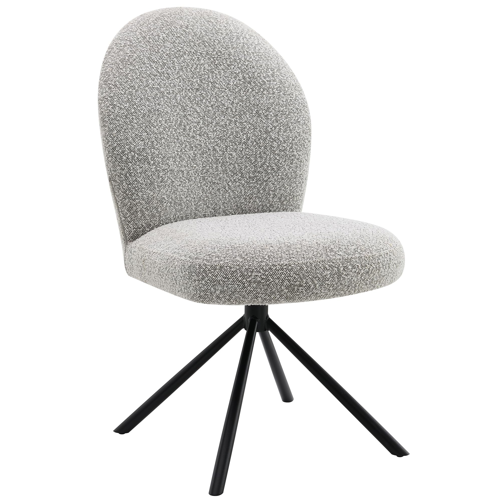 ACME Lawton Side Chair w/Swivel (Set-2), Gray Boucle & Black Finish