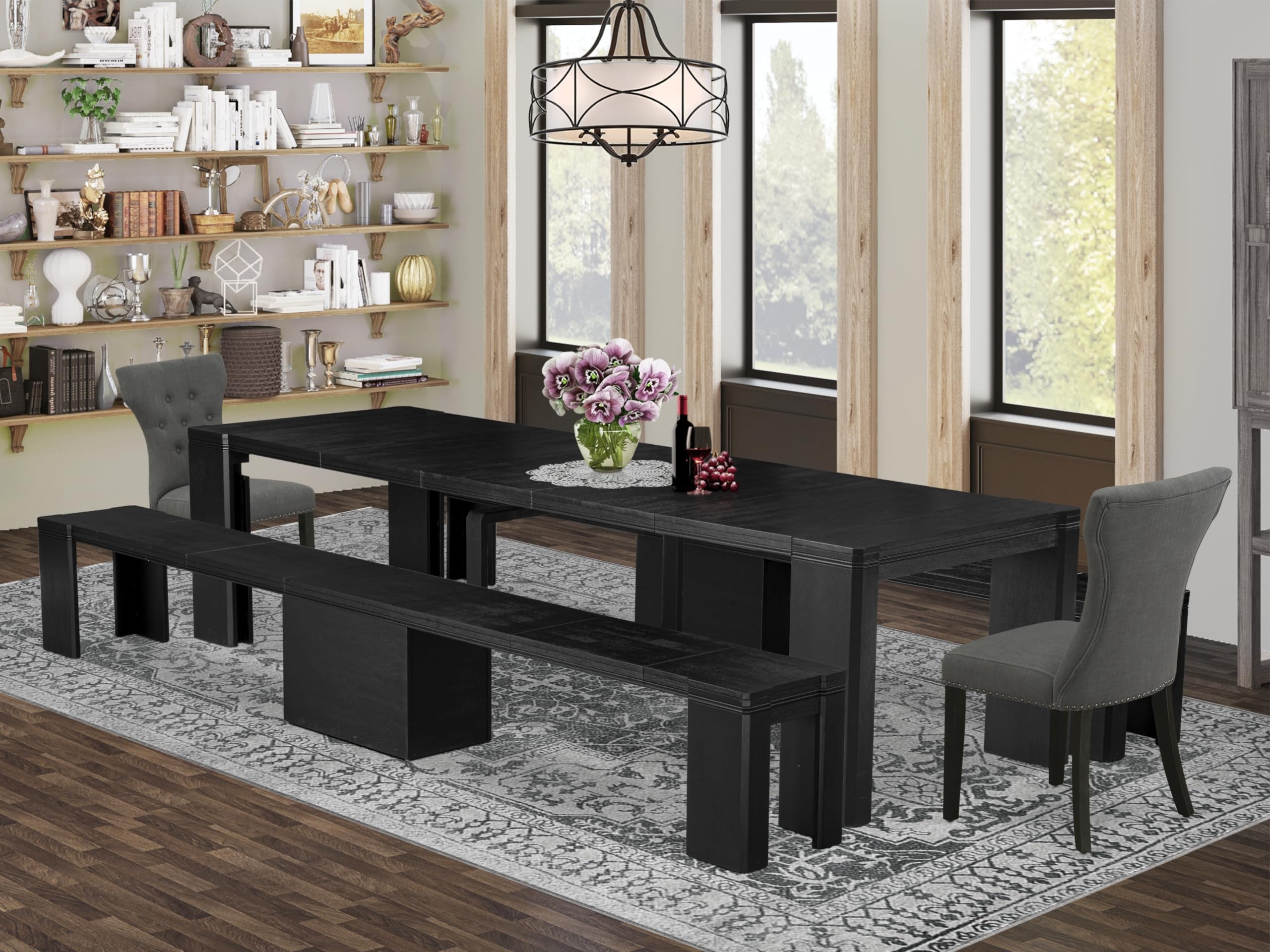 5-piece Dining Room Table Set a Rectangular Dining Table
