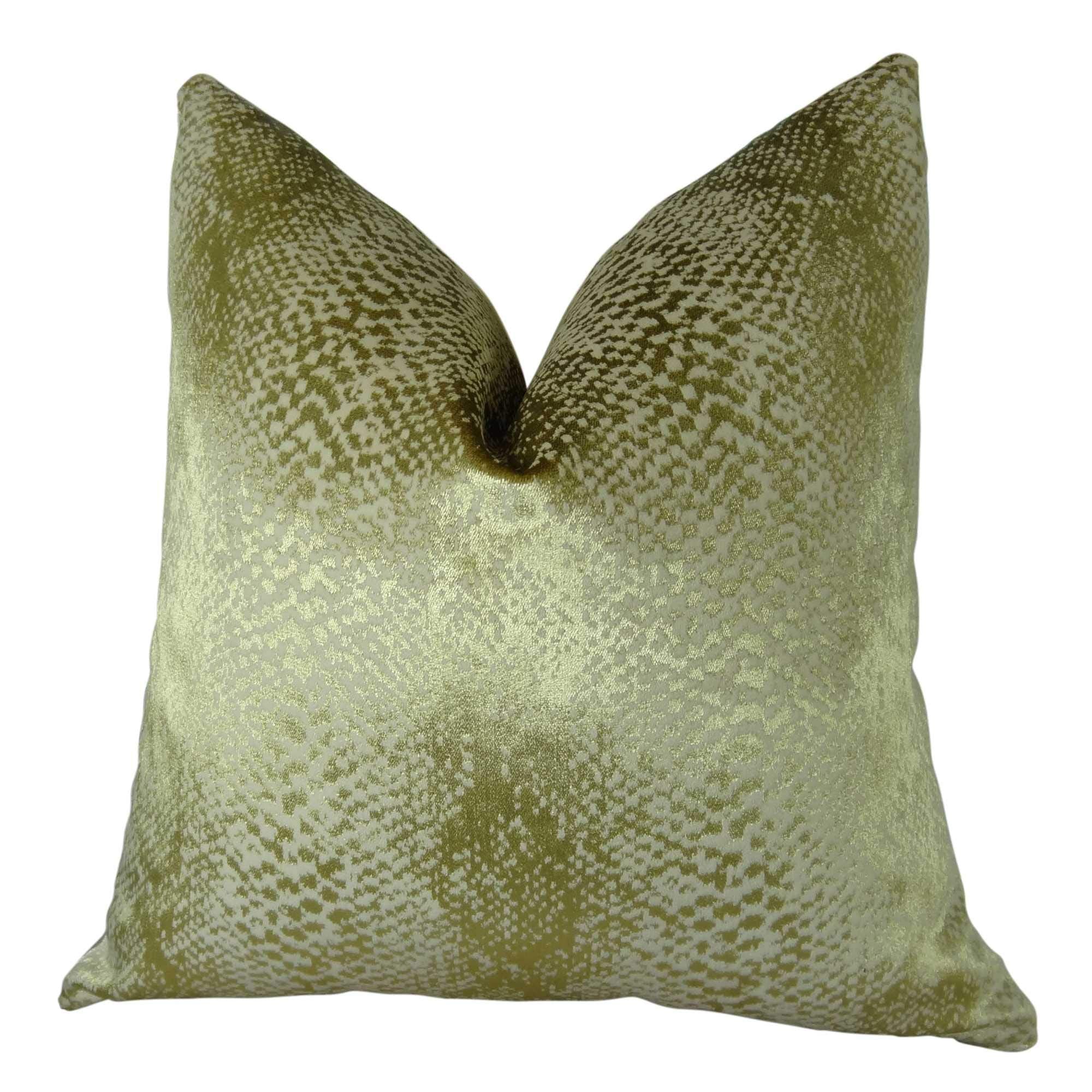Plutus Hidden World Gold Handmade Throw Pillow, (12 x 25")"
