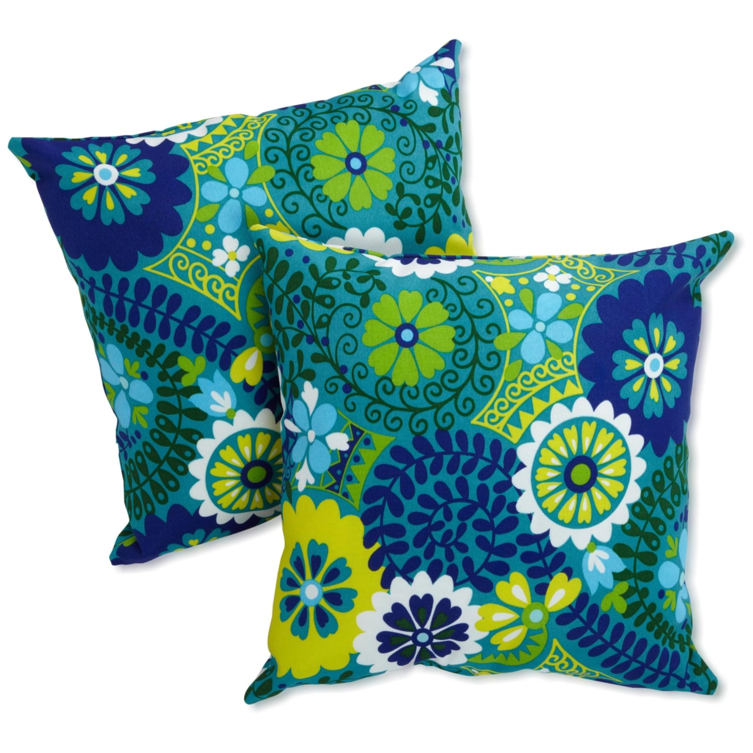 17-inch Square Solid Polyester Outdoor Throw Pillows (Set of 4)