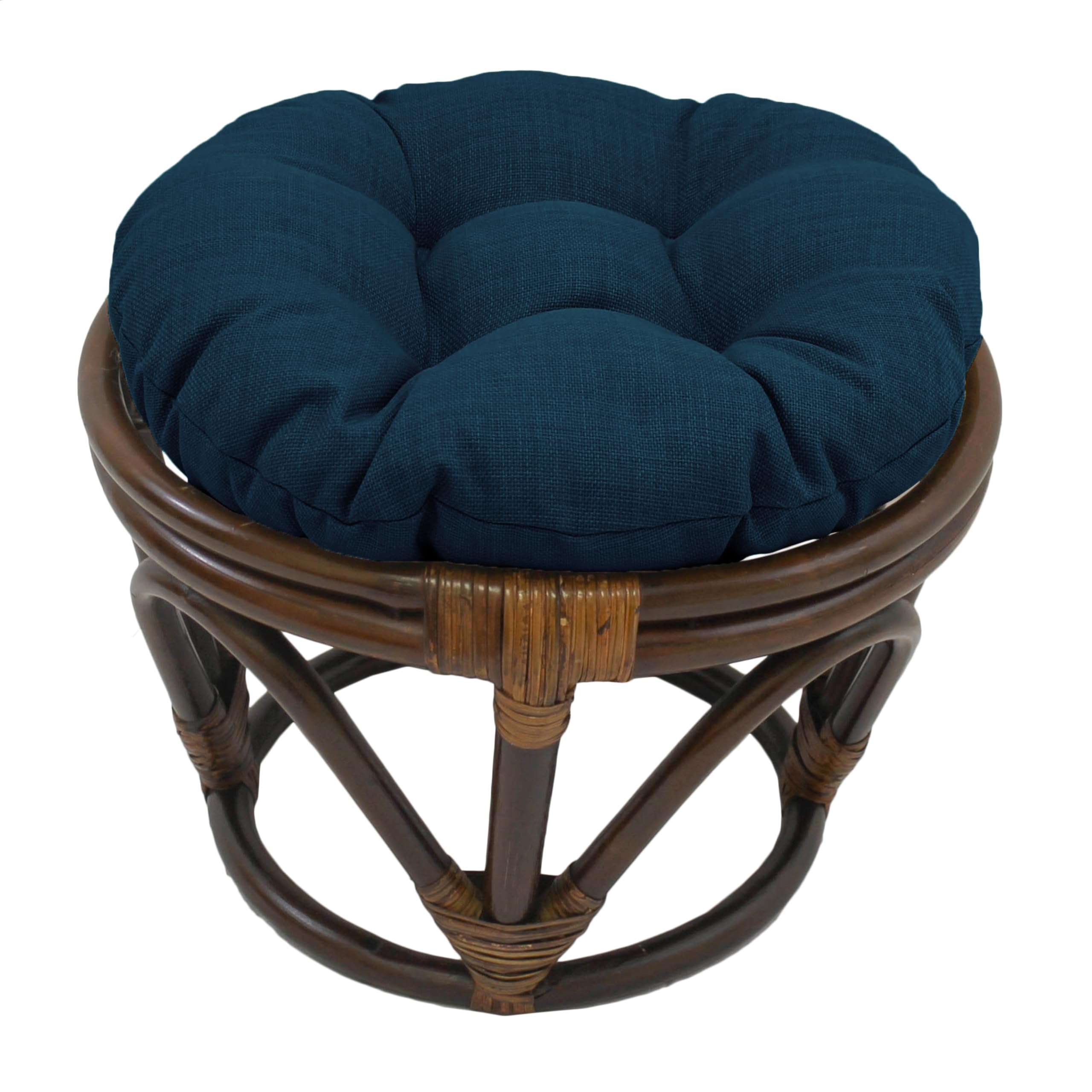 18-inch Round Solid Spun Polyester Tufted Footstool Cushion 93301-18IN-REO-SOL-16