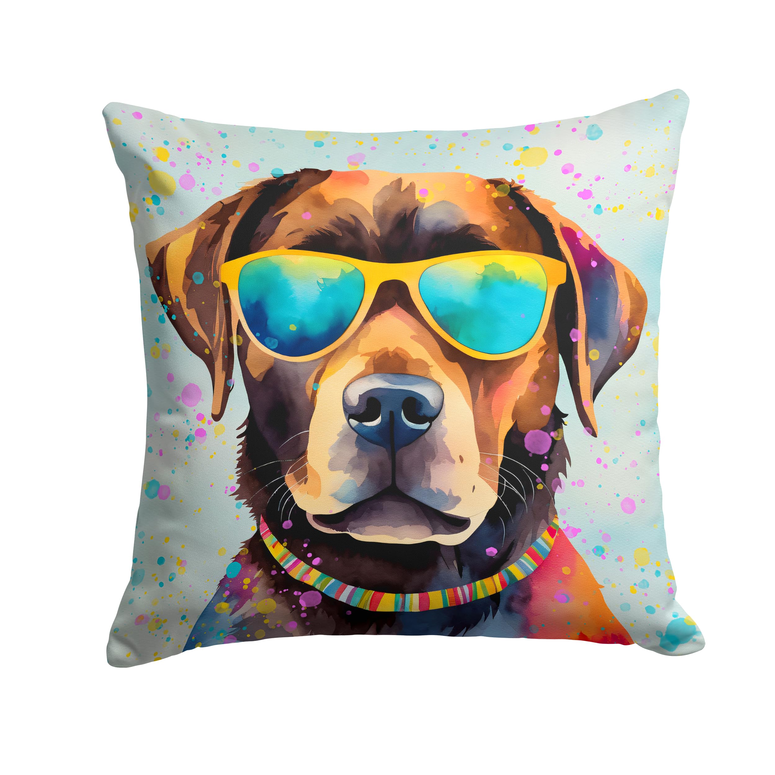 Chocolate Labrador Hippie Dawg Throw Pillow