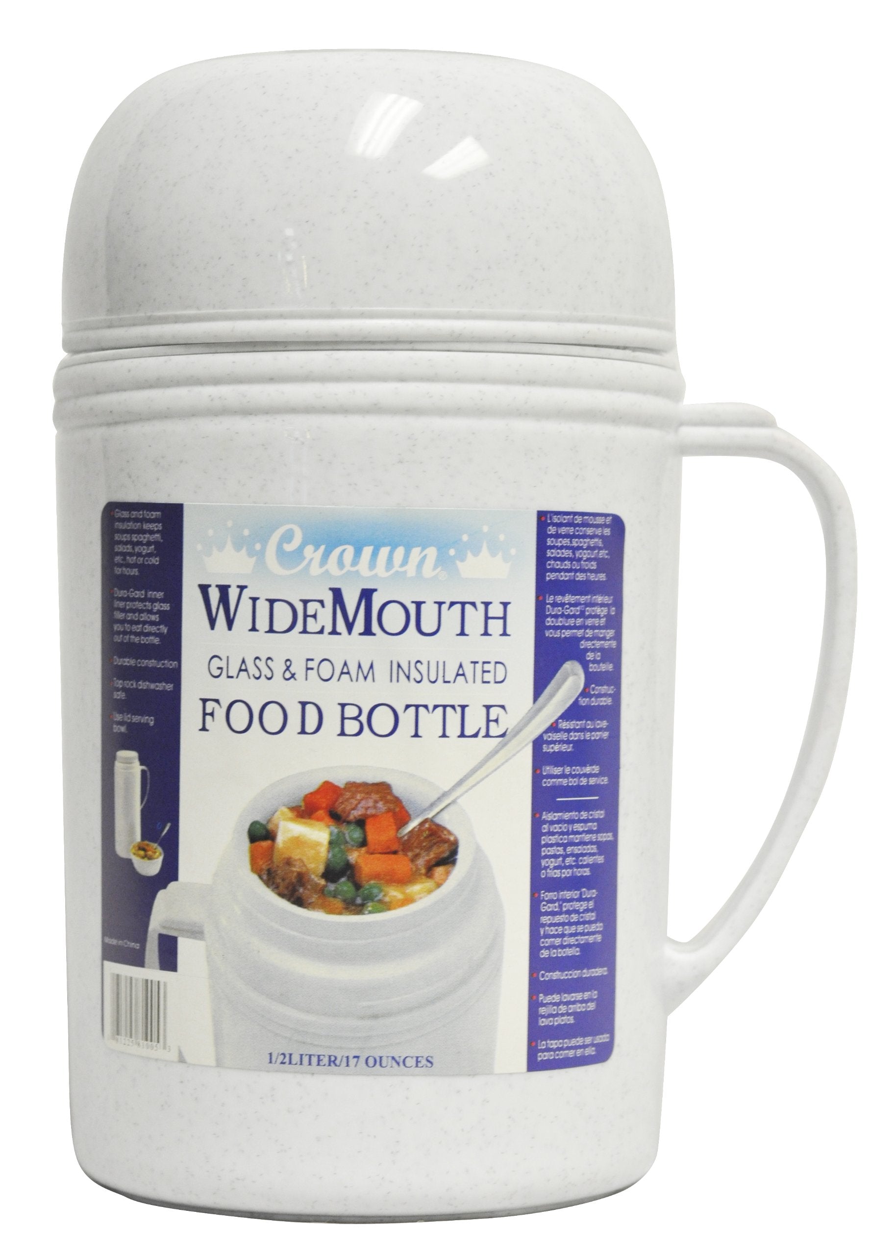 Brentwood 0.5L Wide Mouth Glass Vacuum/Foam Insulated Food Thermos