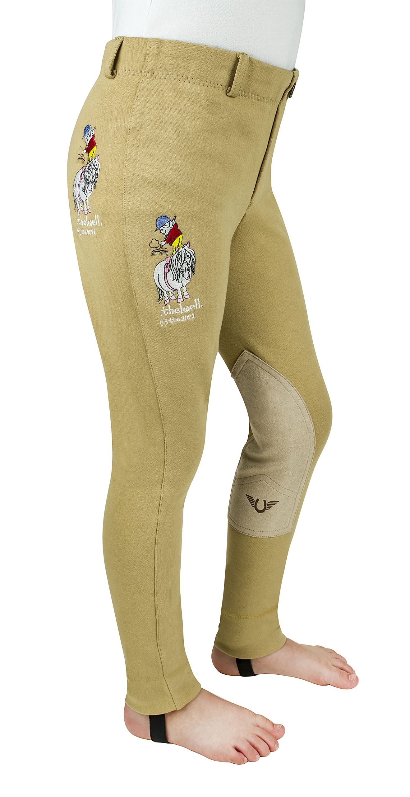 TuffRider Childrens Thelwell Sweep Embroidered Pull-On Knee Patch Jods