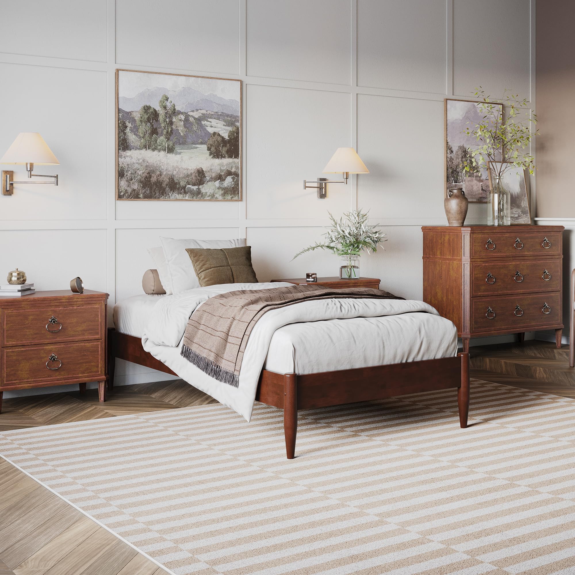 Pasadena Storage Twin XL Basic Bed in Walnut