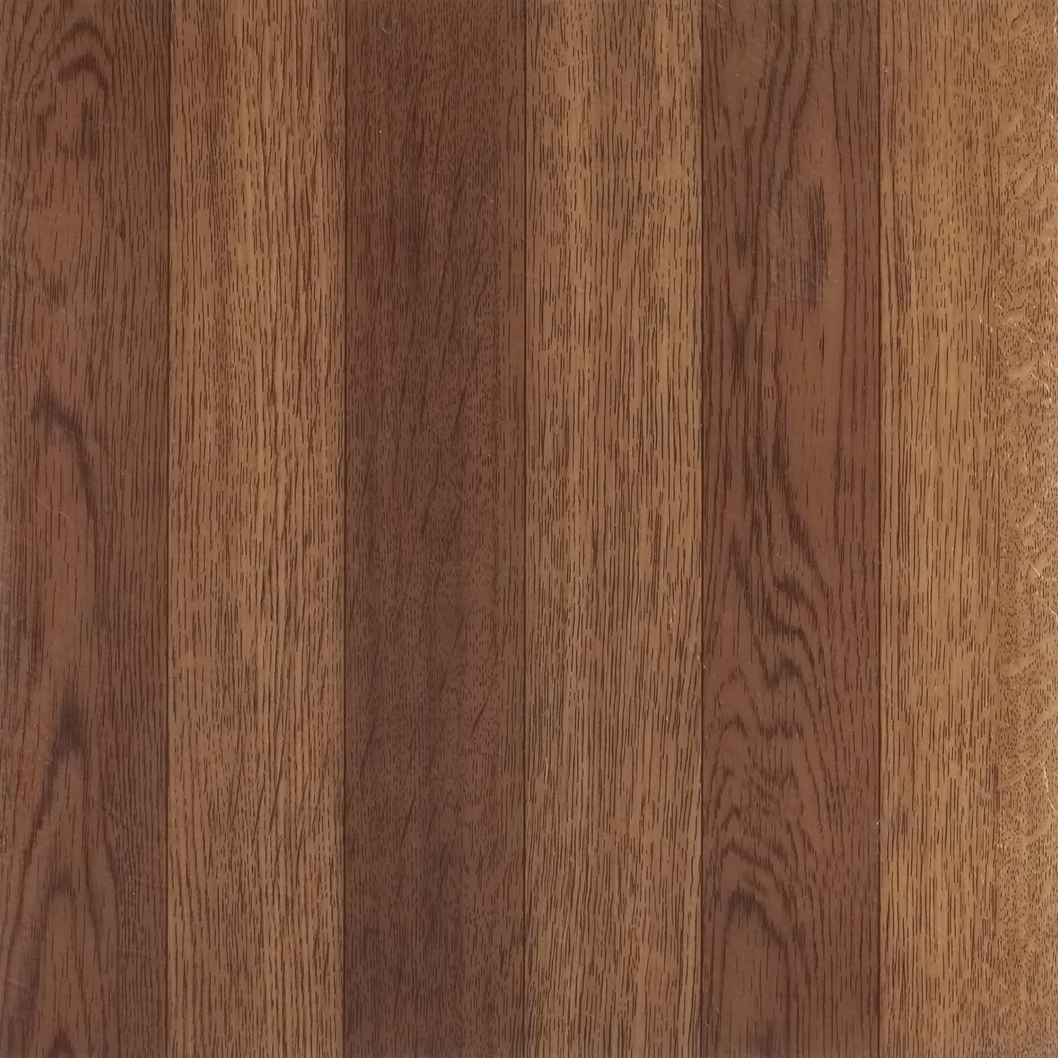 NEXUS Medium Oak Plank-Look 12 Inch x 12 Inch Self Adhesive Vinyl Floor Tile #223 - 20 Tiles
