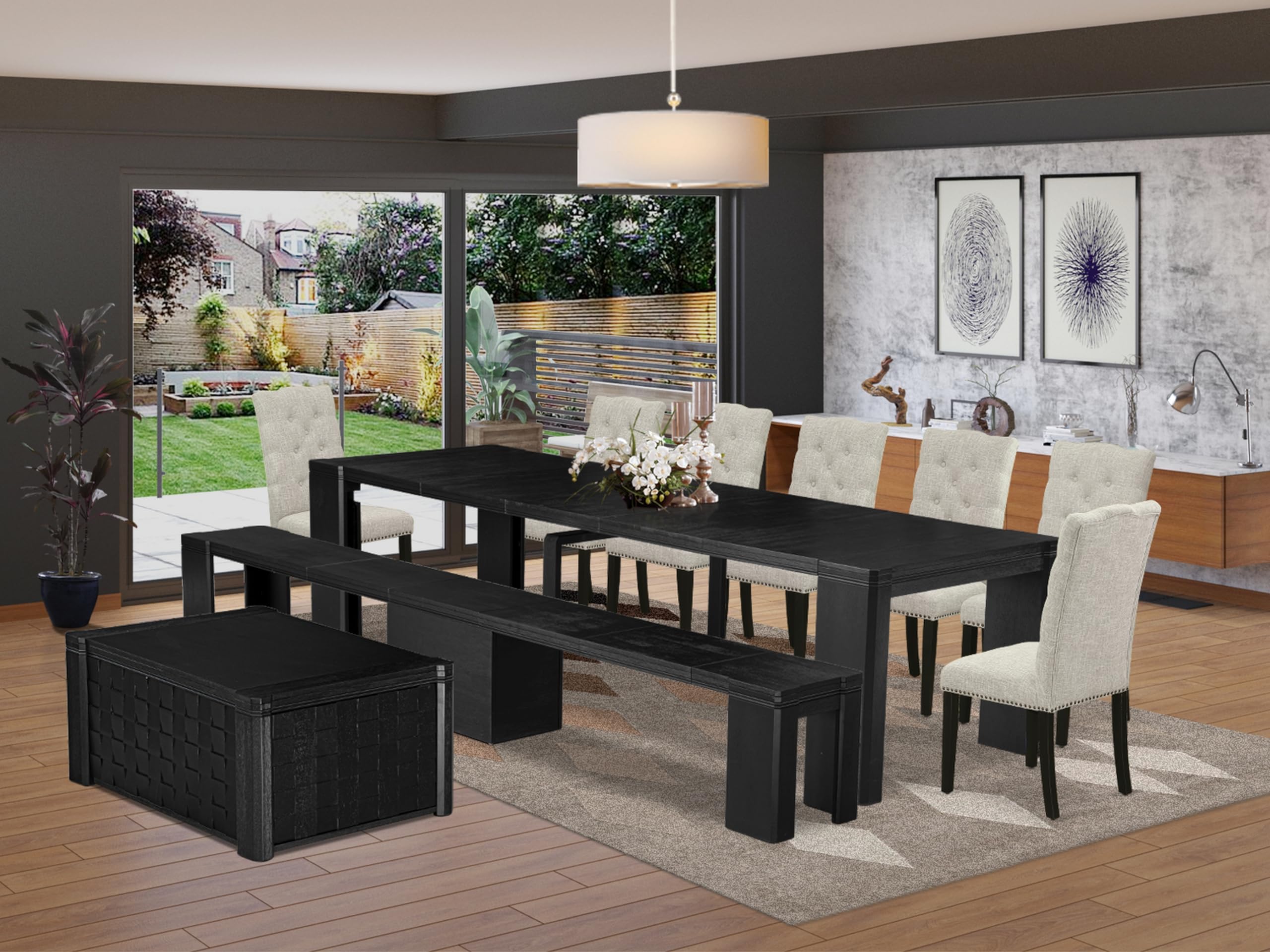 10-piece Kitchen Table Set a Rectangular Dining Table