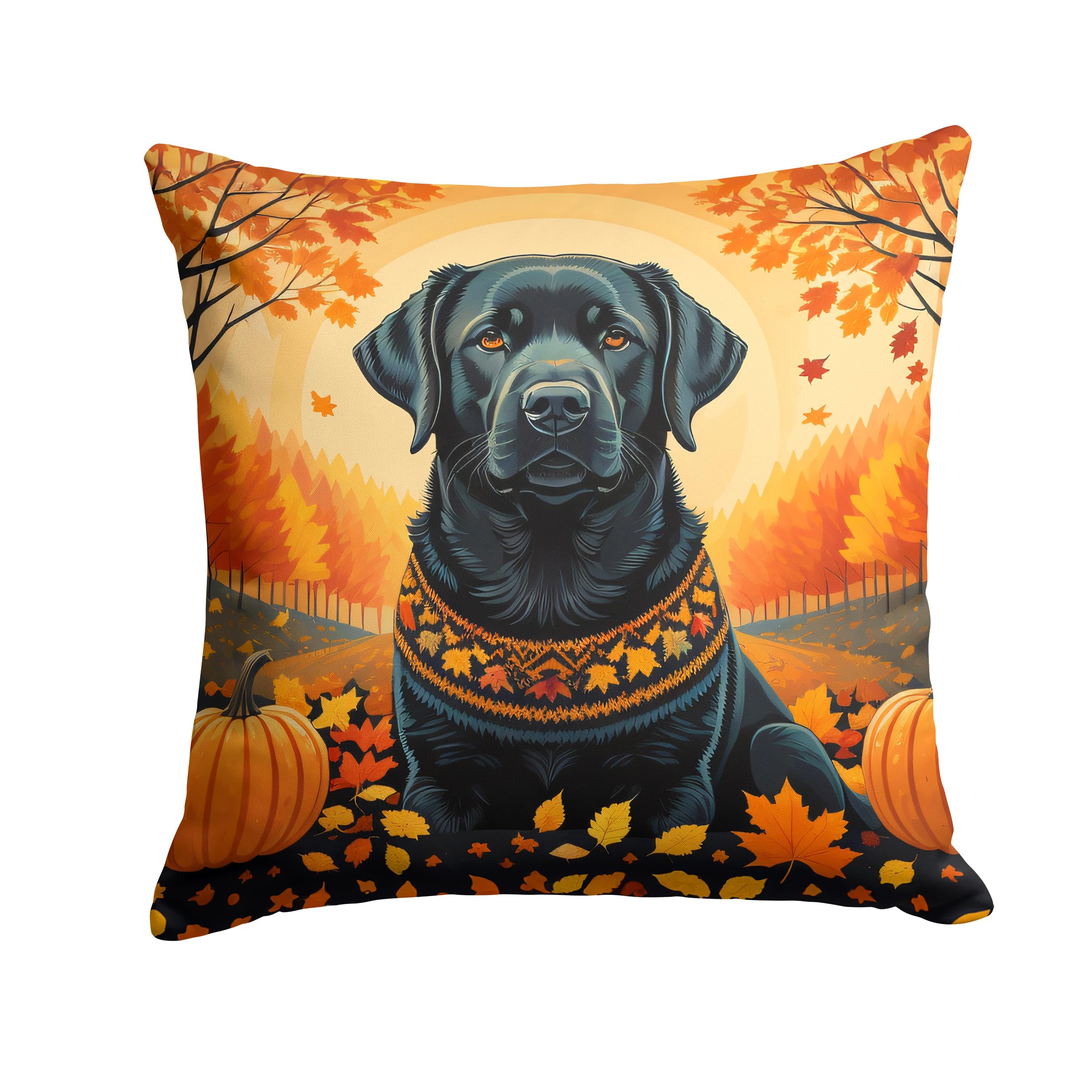 Black Labrador Retriever Fall Throw Pillow