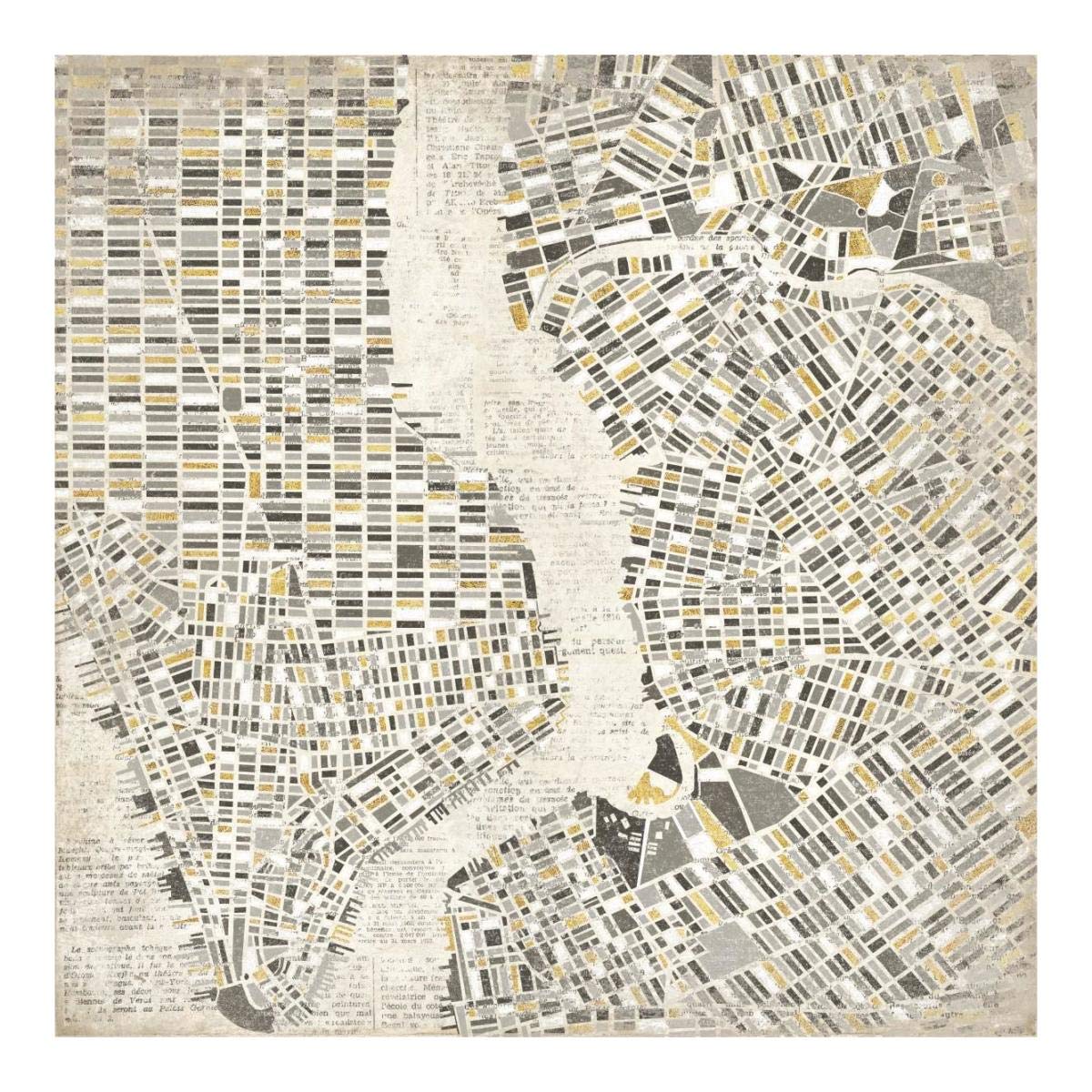 Neutral New York Map -Paper Art-20x20”