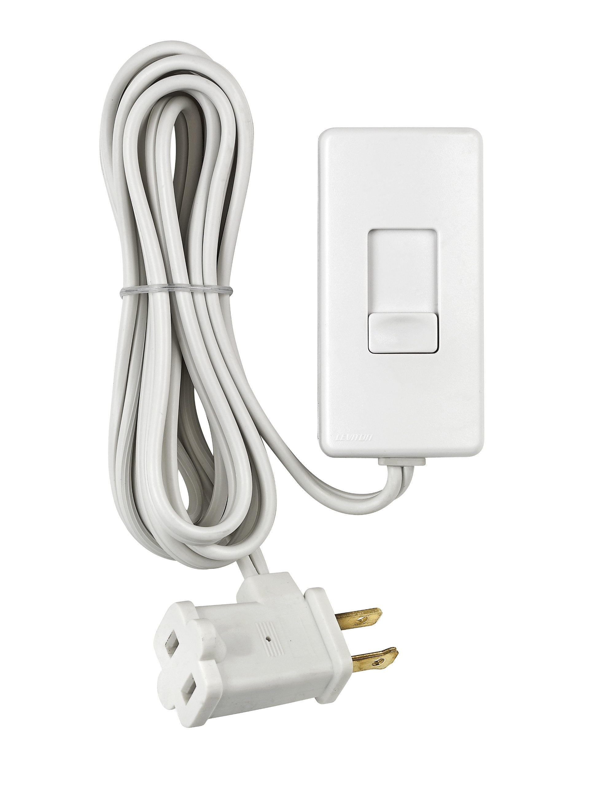 Leviton Table Top Plug In Lamp Dimmer For Dimmable Led, Halogen And Incandescent Bulbs, Tbl03-10W, White