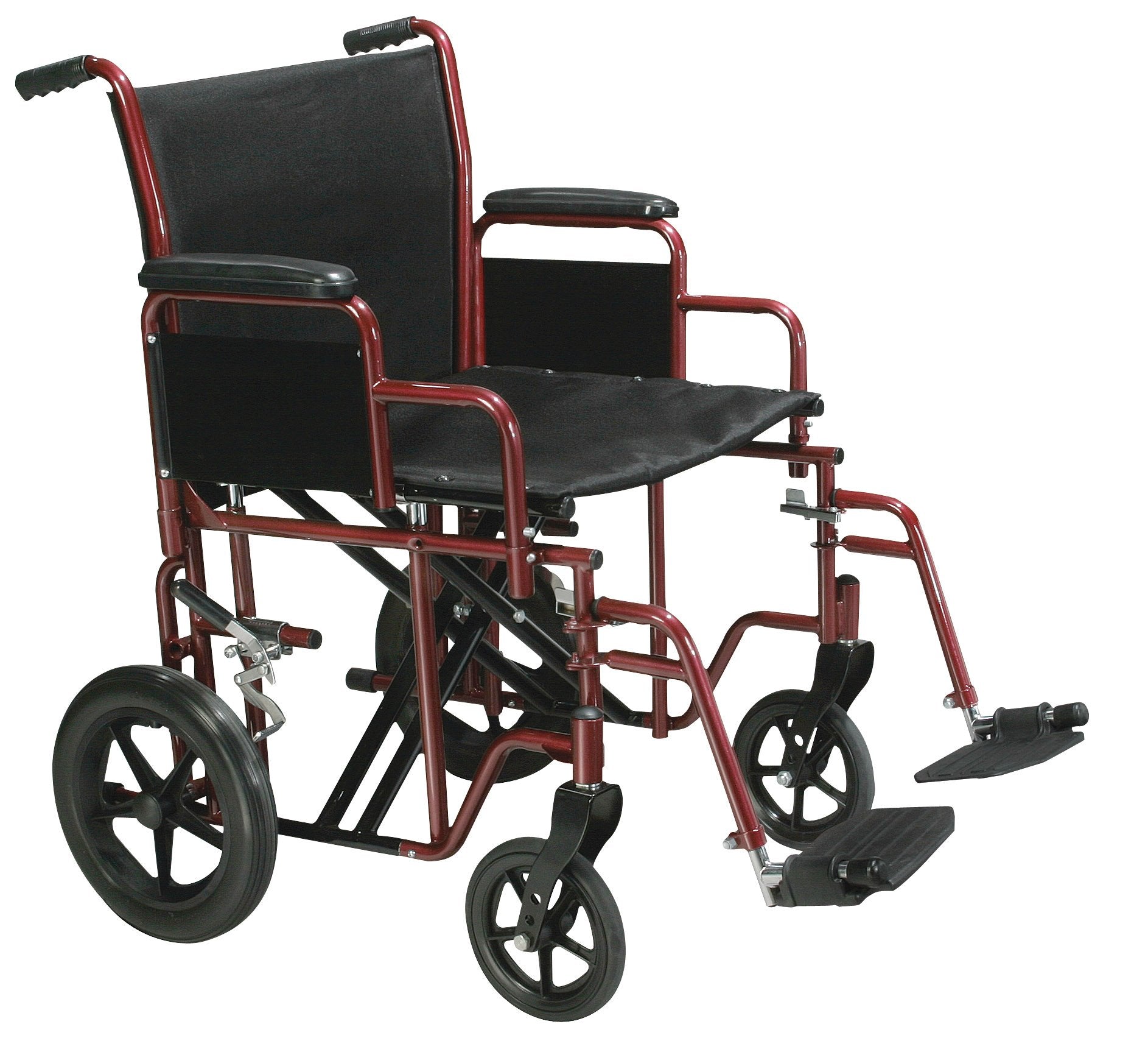 Casafoyer Bariatric Steel Transport Chair - Heavy Duty, Comfortable, Red ( Pack of 2 )