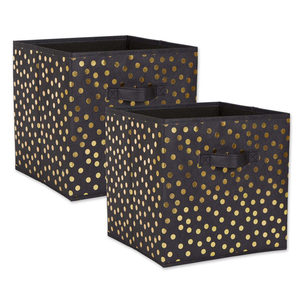 Dii Non Woven Storage Collection Polka Dot Collapsible Bin, Black ...