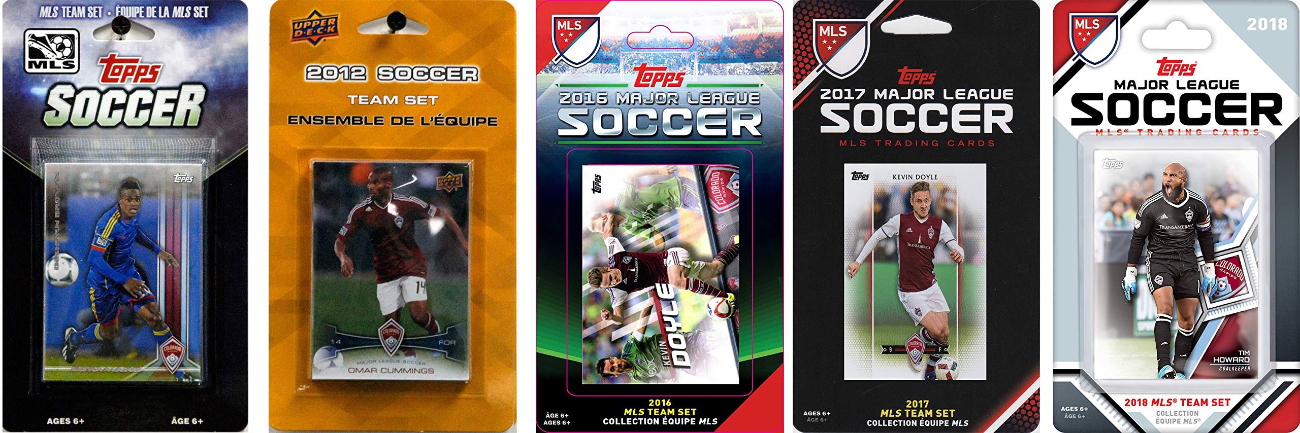 MLS Colorado Rapids 5 Different Licensed Trading Card Team Sets