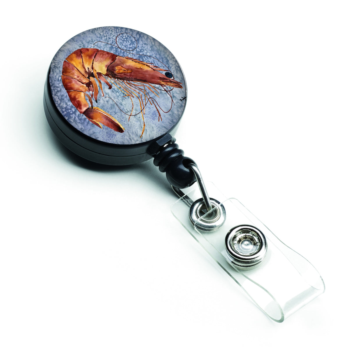 Caroline'S Treasures Cooked Shrimp Cool Blue Water Retractable Badge Reel, Multicolor (8153Br)