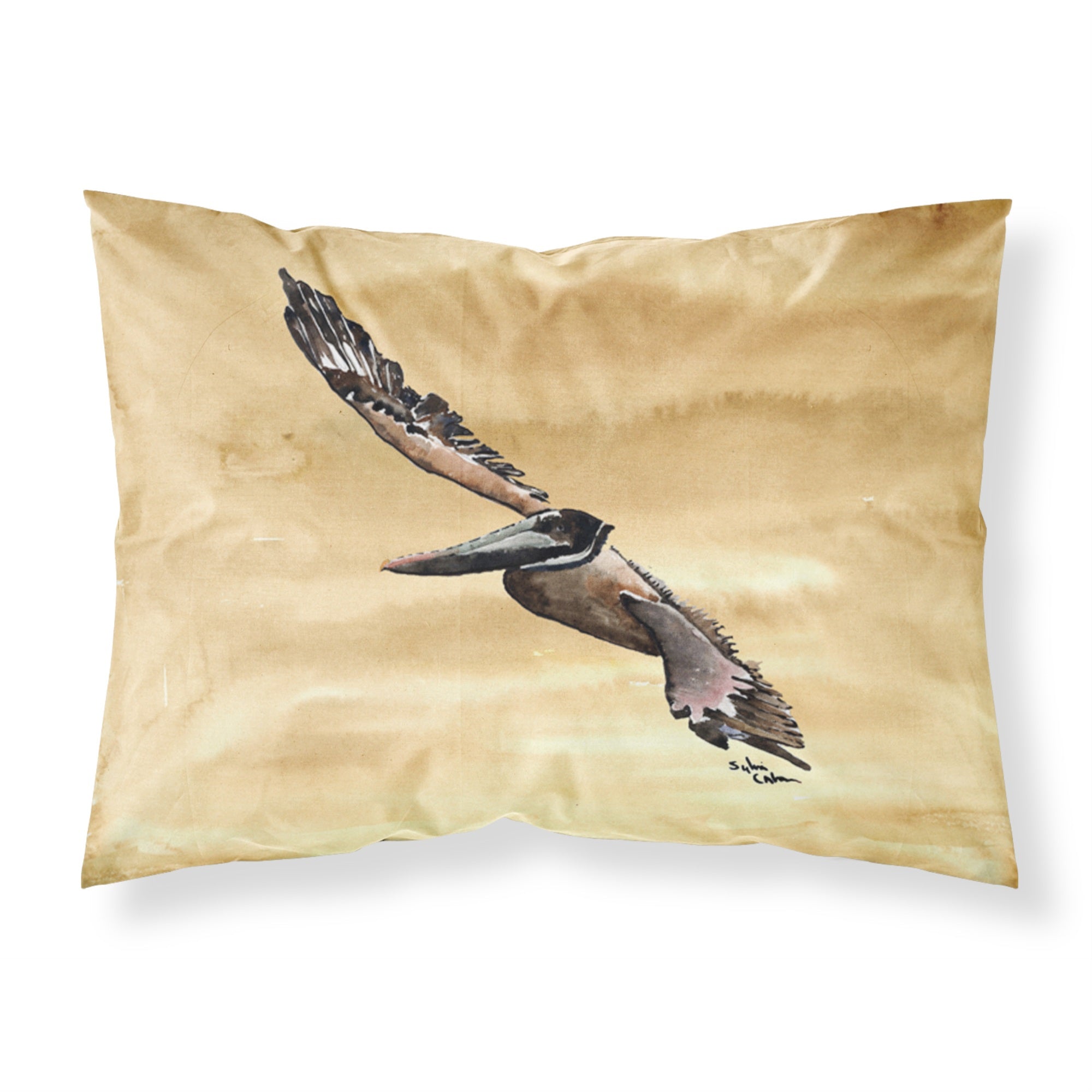 Caroline'S Treasures 8157Pillowcase Flying Brown Pelican Moisture Wicking Fabric Standard Pillowcase, Large, Multicolor