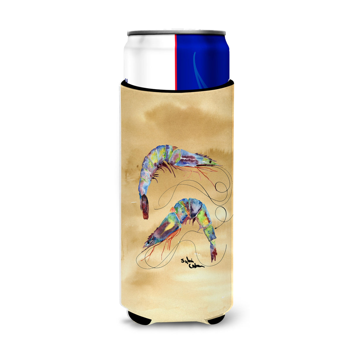 Shrimp  Sandy Beach Ultra Beverage Insulators For Slim Cans 8158Muk