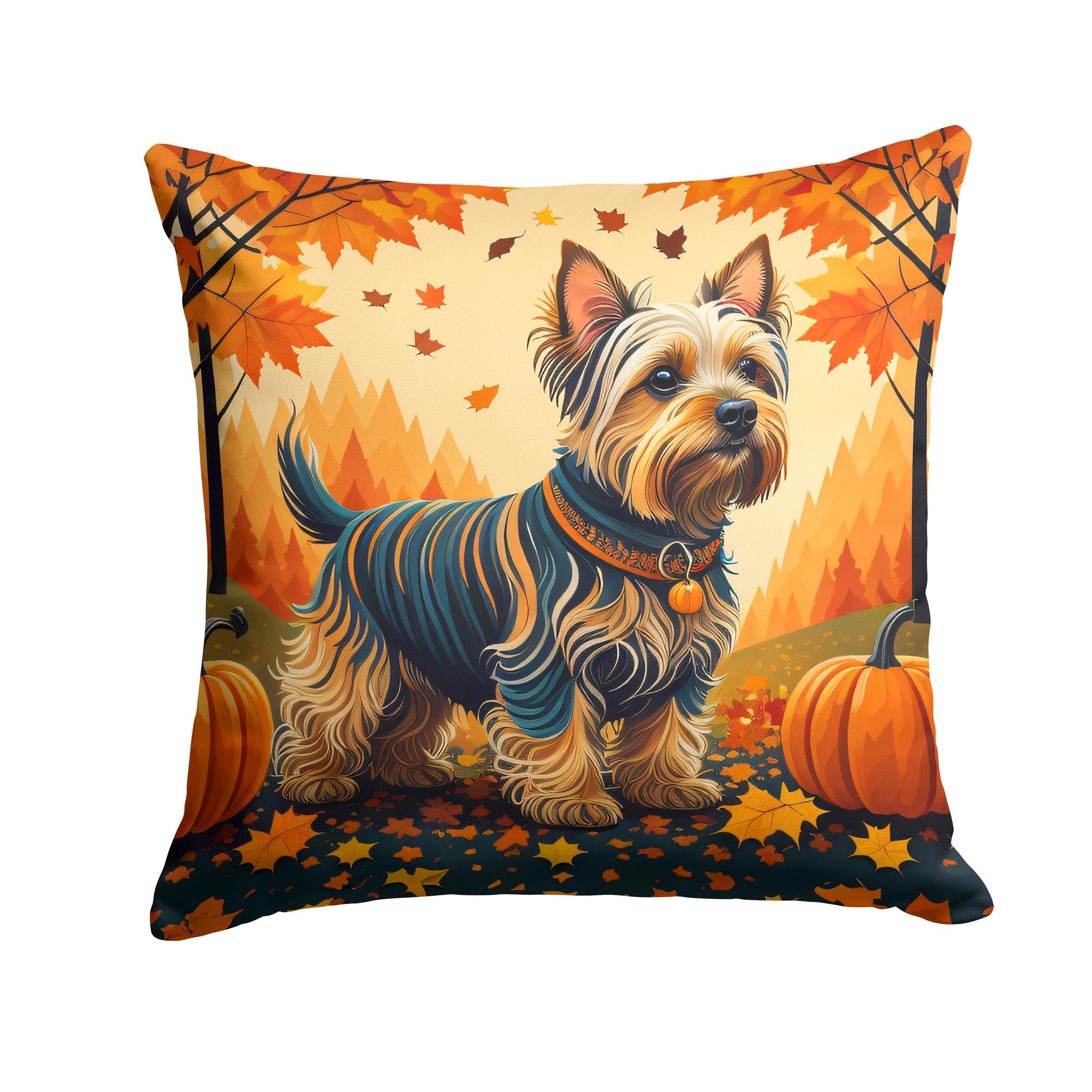 Silky Terrier Fall Throw Pillow