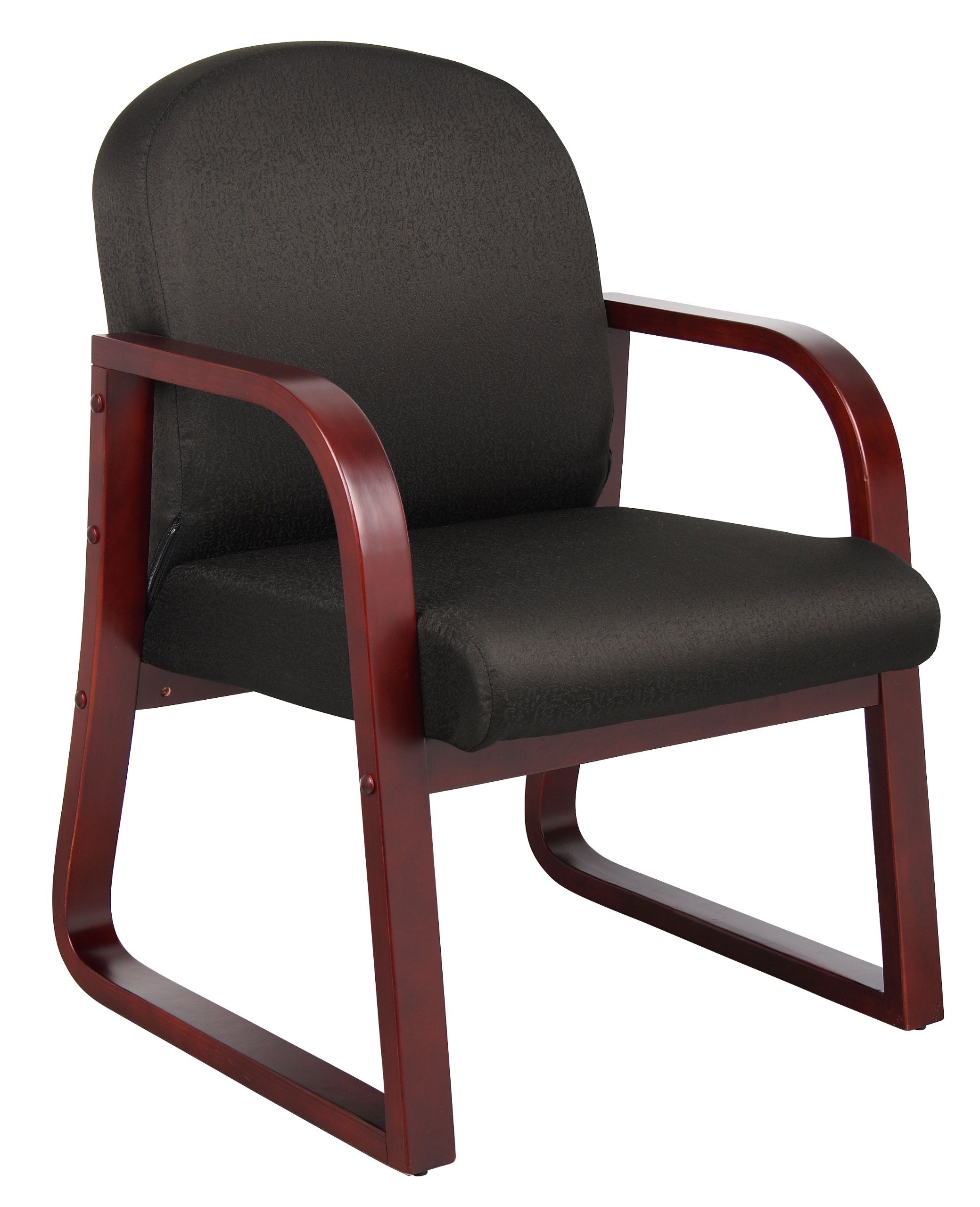 Boss Mahogany Frame guest, accent or dining chair In Black Fabric