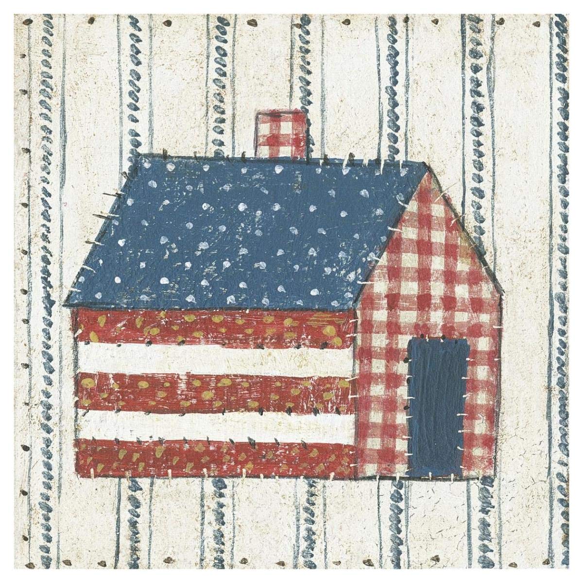 Americana Quilt III -Paper Art-42x42″