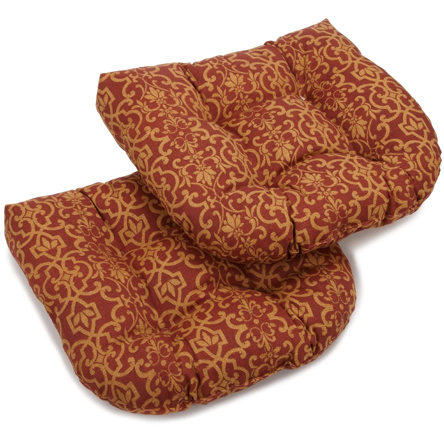 19-inch U-Shaped Outdoor Spun Polyester Tufted Dining Chair Cushion (Set of 2) - Vanya Paprika