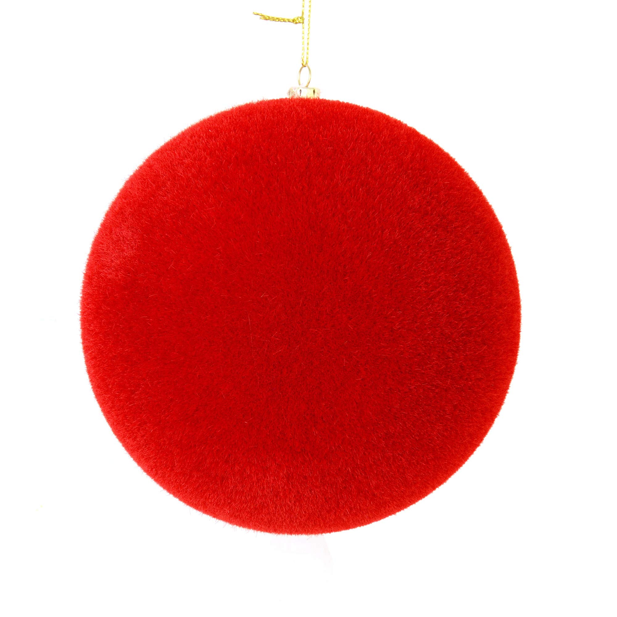 Casafoyer  10” Red Flocked Ball Ornament - M181003 - (Pack Of 2)