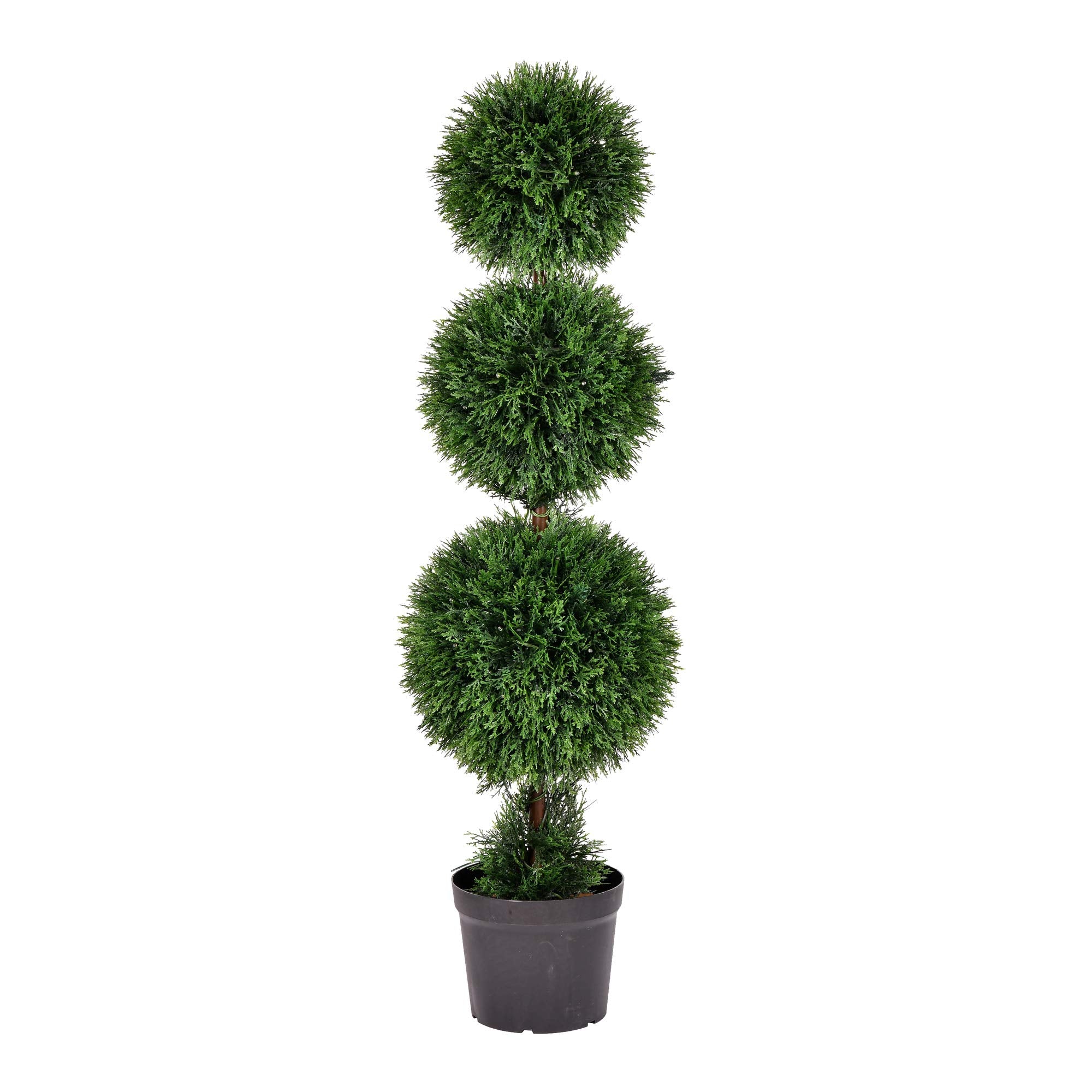 Casafoyer 48” UV Resistant Artificial Cedar Triple Ball Topiary Tree ( Pack of 2 )