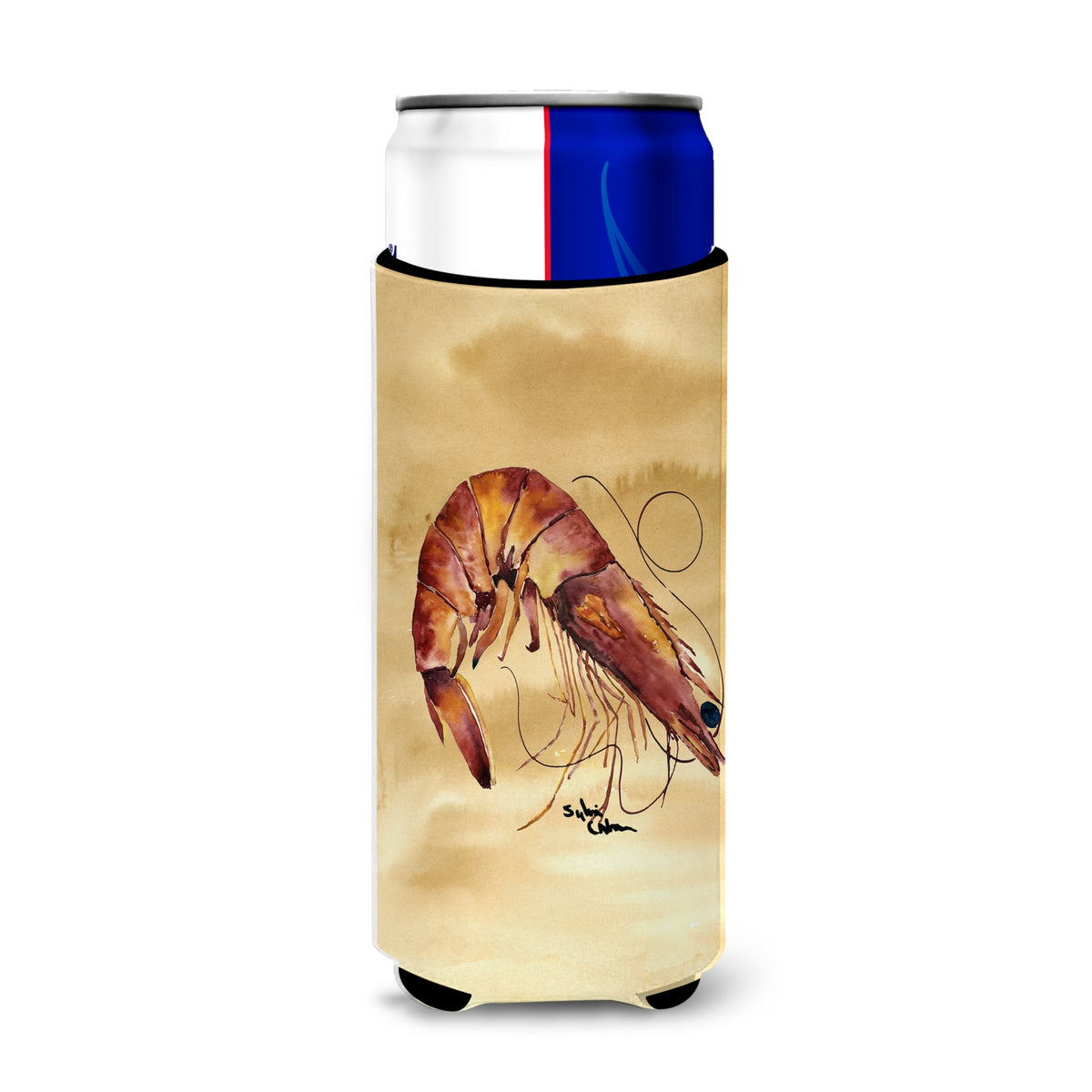 Shrimp  Sandy Beach Ultra Beverage Insulators For Slim Cans 8161Muk