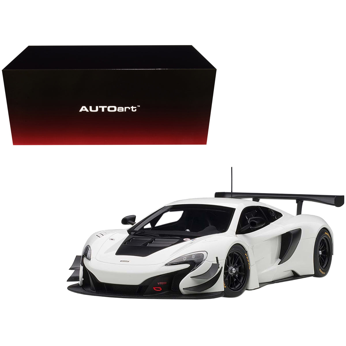Mclaren 650S Gt3 White With Black Accents 1/18 Model Car By Autoart