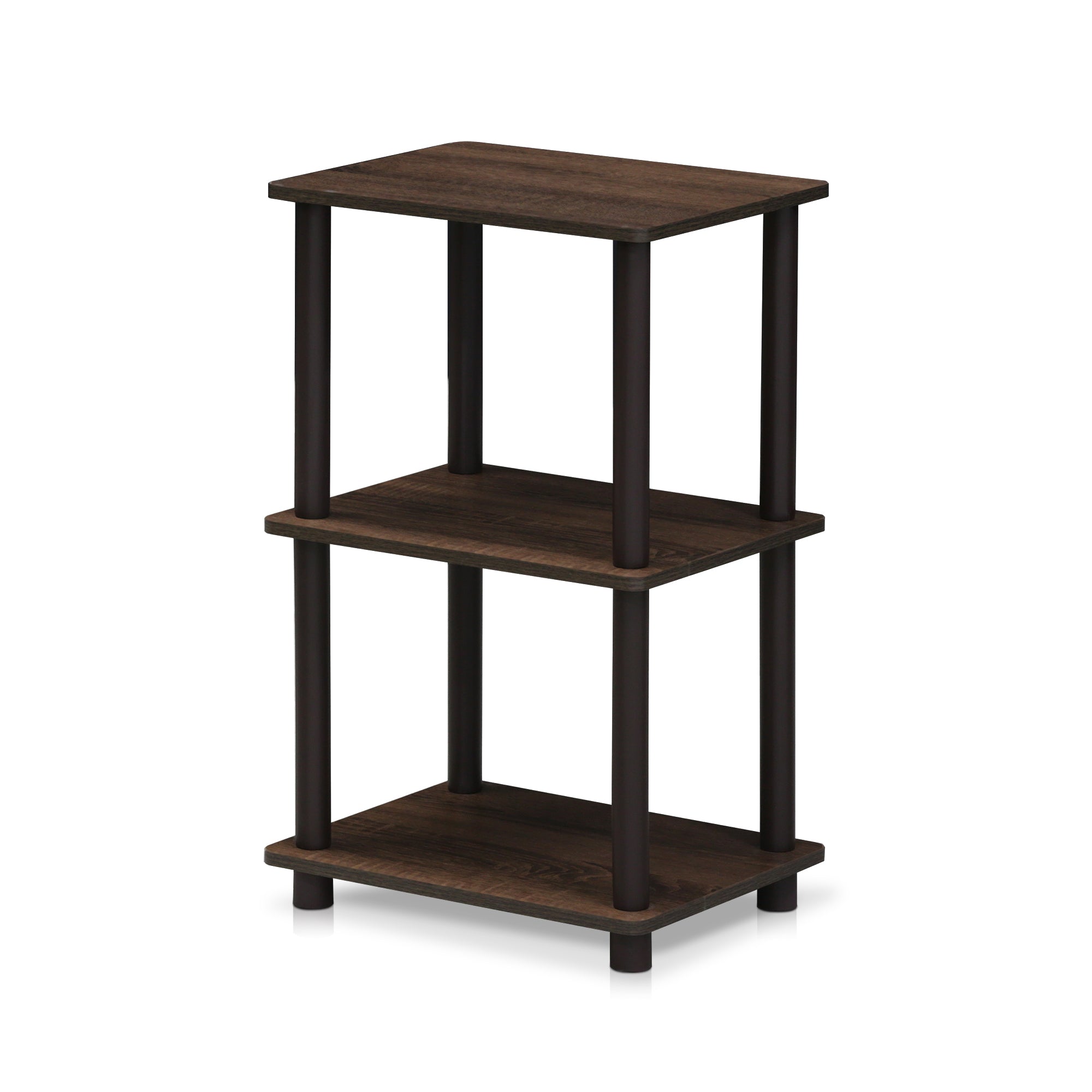 Furinno 16101WN/BR Turn-N-Tube 2 Space Shelf, Walnut/Brown