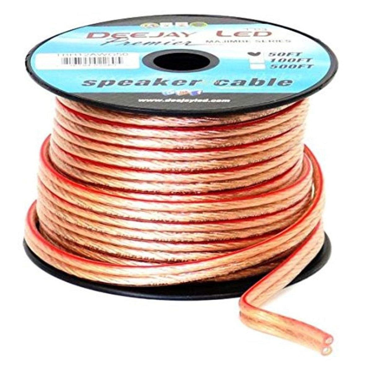 50-Foot 2-Conductor 12 Gauge Stranded Thick Speaker Hookup Cable