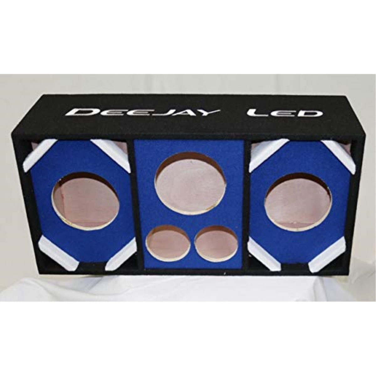 Two 6-In Woofers Plus Two Tweeters And One Horn Blue Empty Chuchera Speaker Enclosure