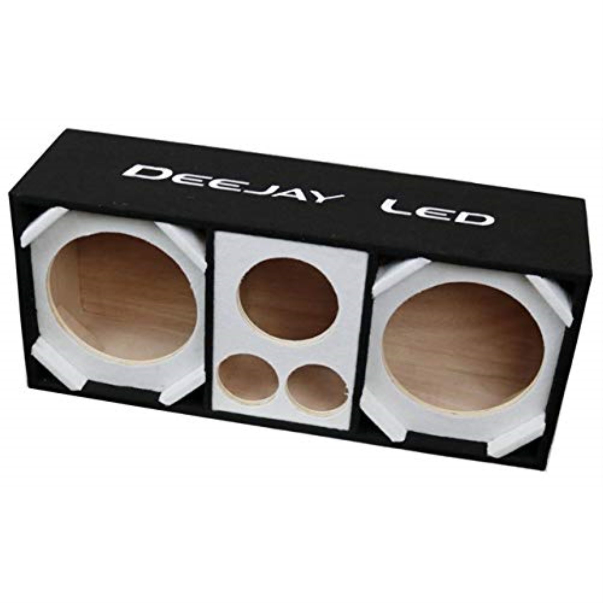 Two 10-In Woofers Plus Two Tweeters And One Horn White Empty Chuchera Speaker Enclosure Withquad Port